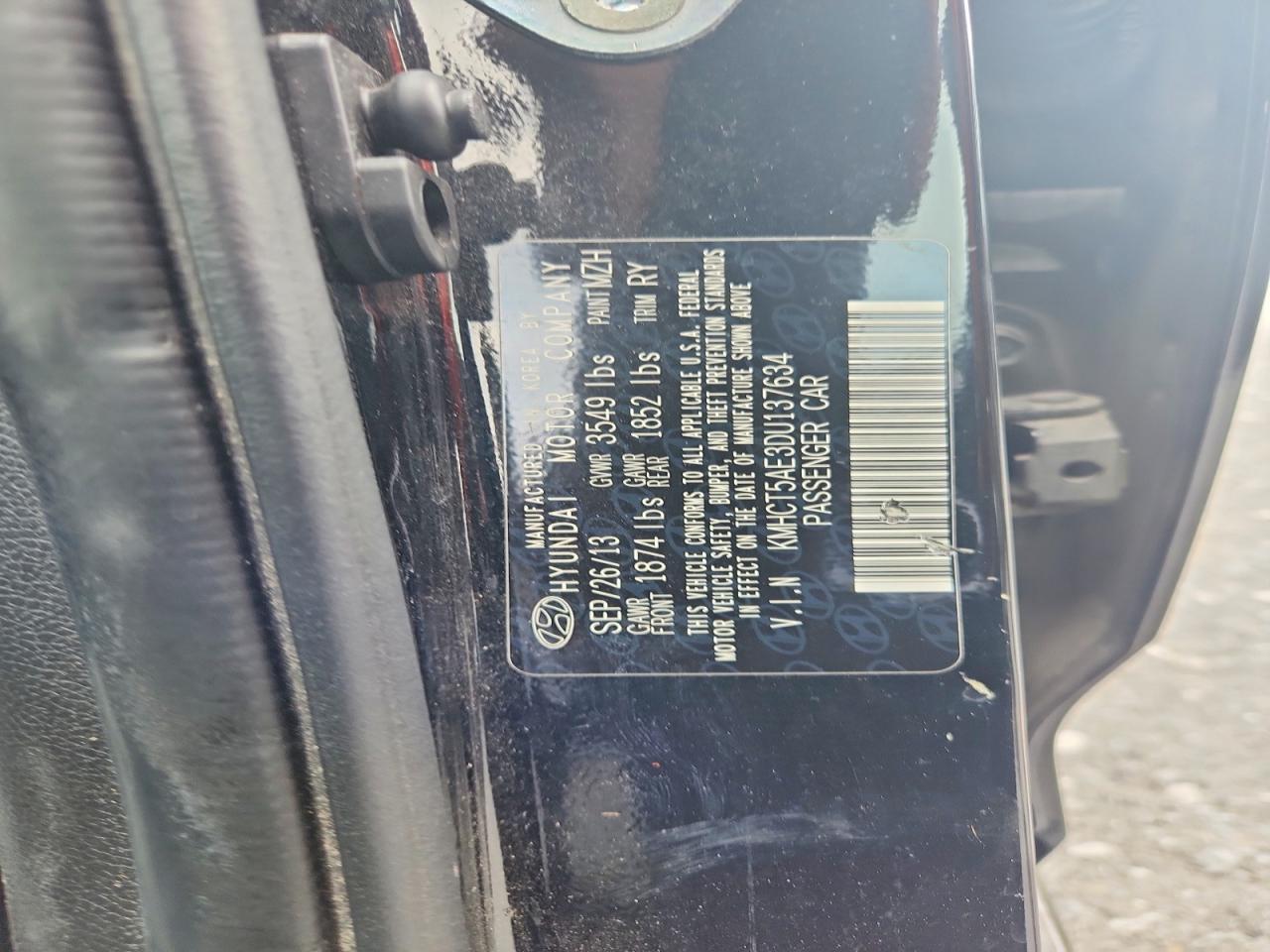 2013 Hyundai Accent Gs Черный vin: KMHCT5AE3DU137634