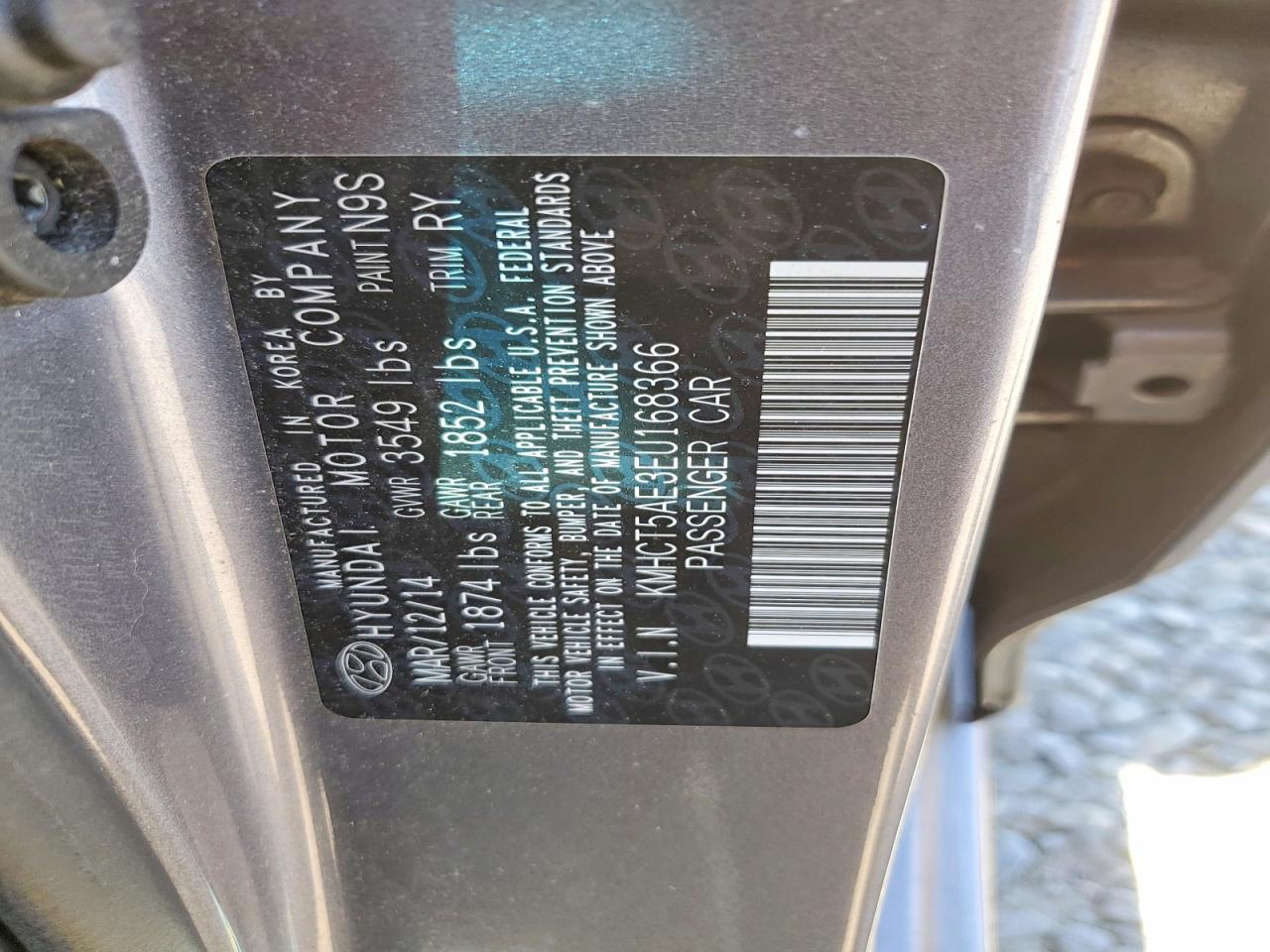 2014 Hyundai Accent Gs Gray vin: KMHCT5AE3EU168366