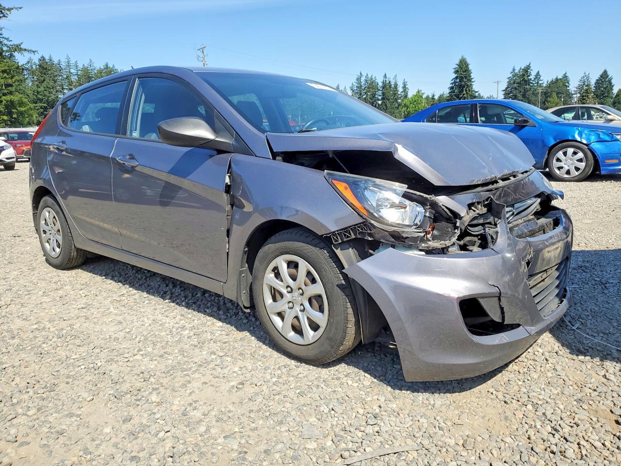 2014 Hyundai Accent Gs Gray vin: KMHCT5AE3EU168366
