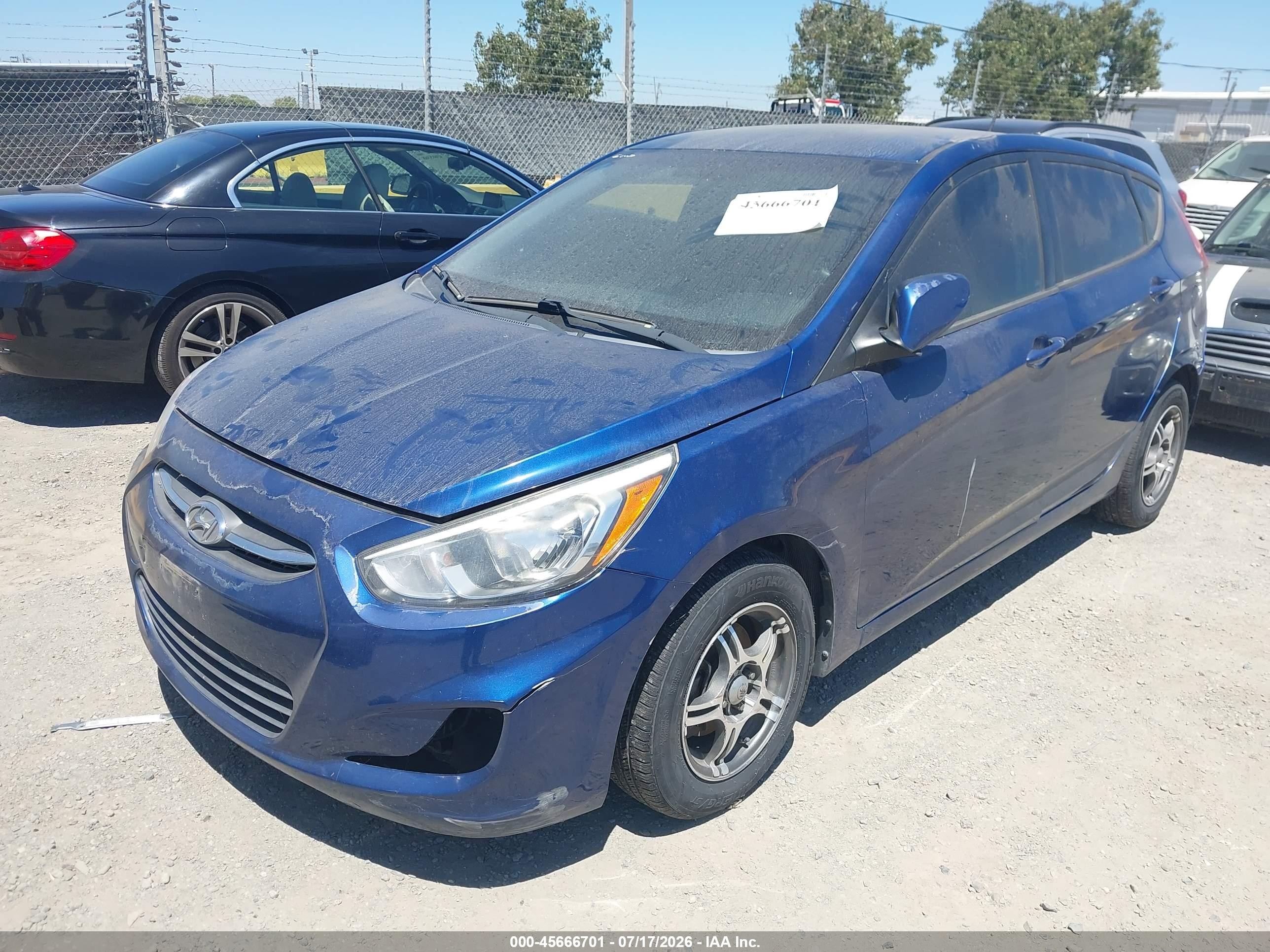 2015 Hyundai Accent Gs Blue vin: KMHCT5AE3FU206034