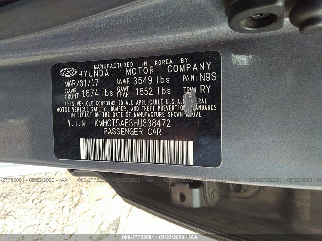 2017 Hyundai Accent Se Синий vin: KMHCT5AE3HU338472