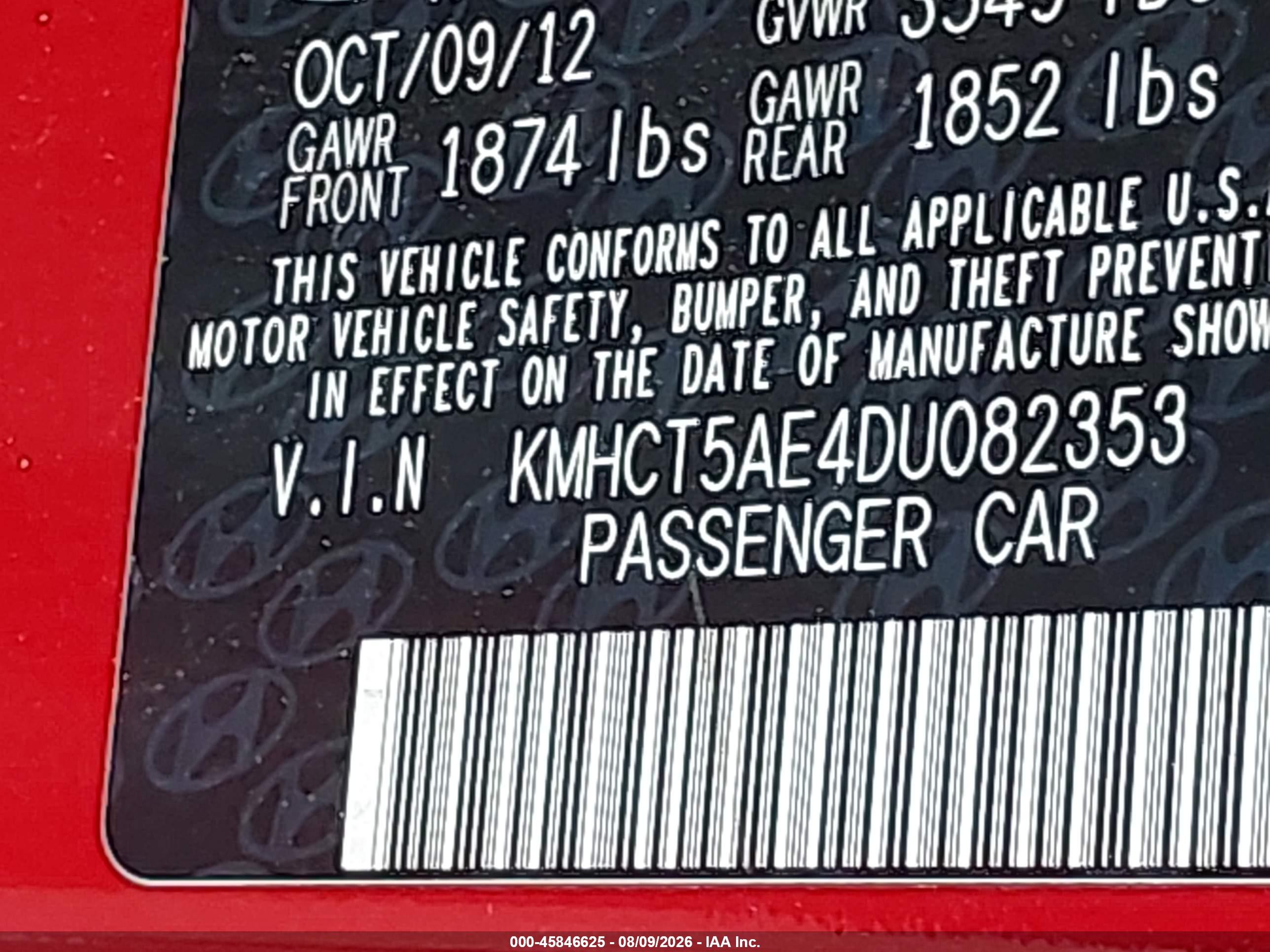 2013 Hyundai Accent Gs Красный vin: KMHCT5AE4DU082353