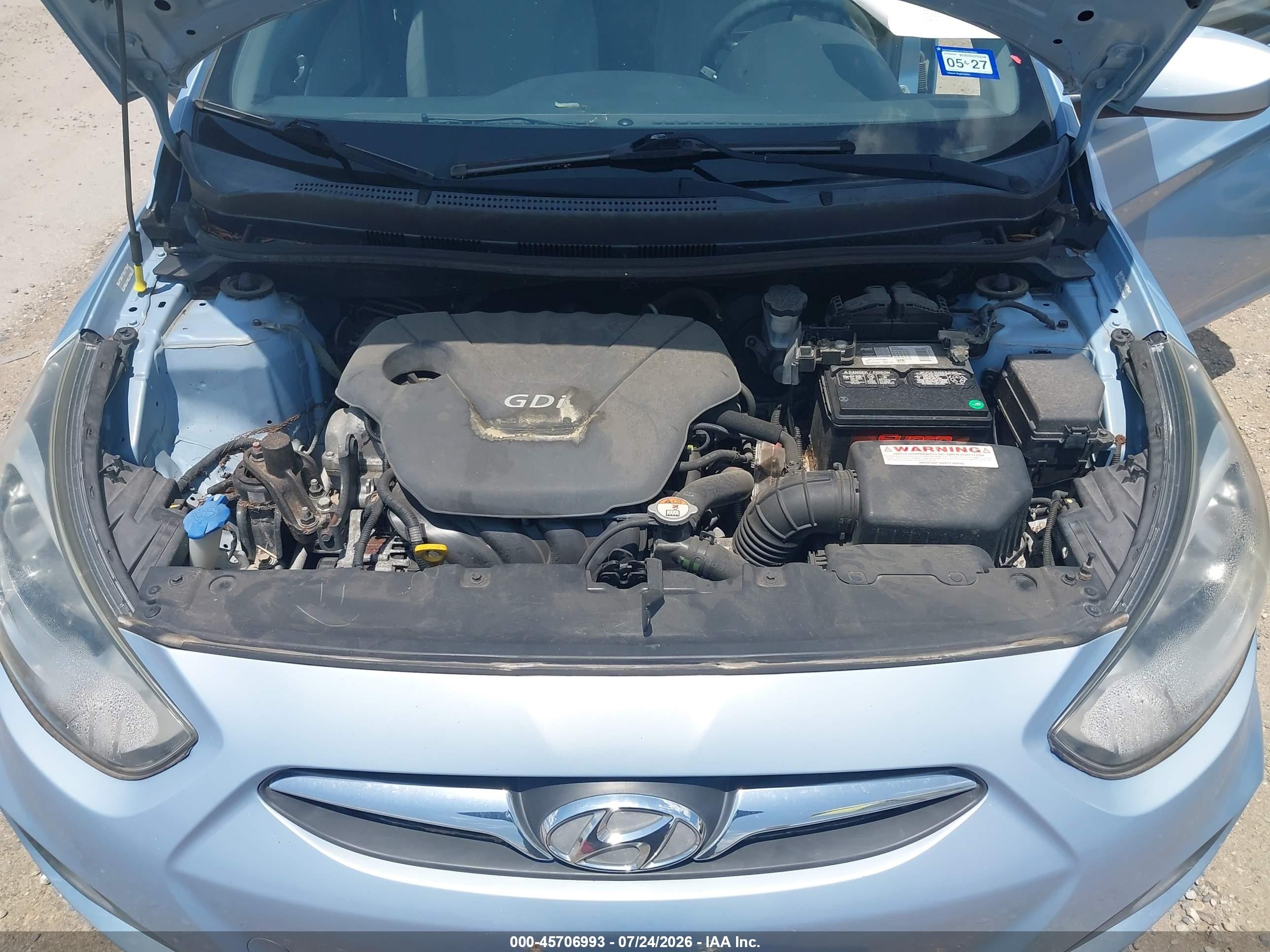 2013 Hyundai Accent Gs Blue vin: KMHCT5AE4DU138100