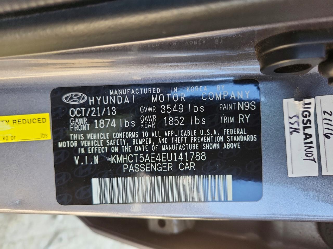 2014 Hyundai Accent Gs Серый vin: KMHCT5AE4EU141788