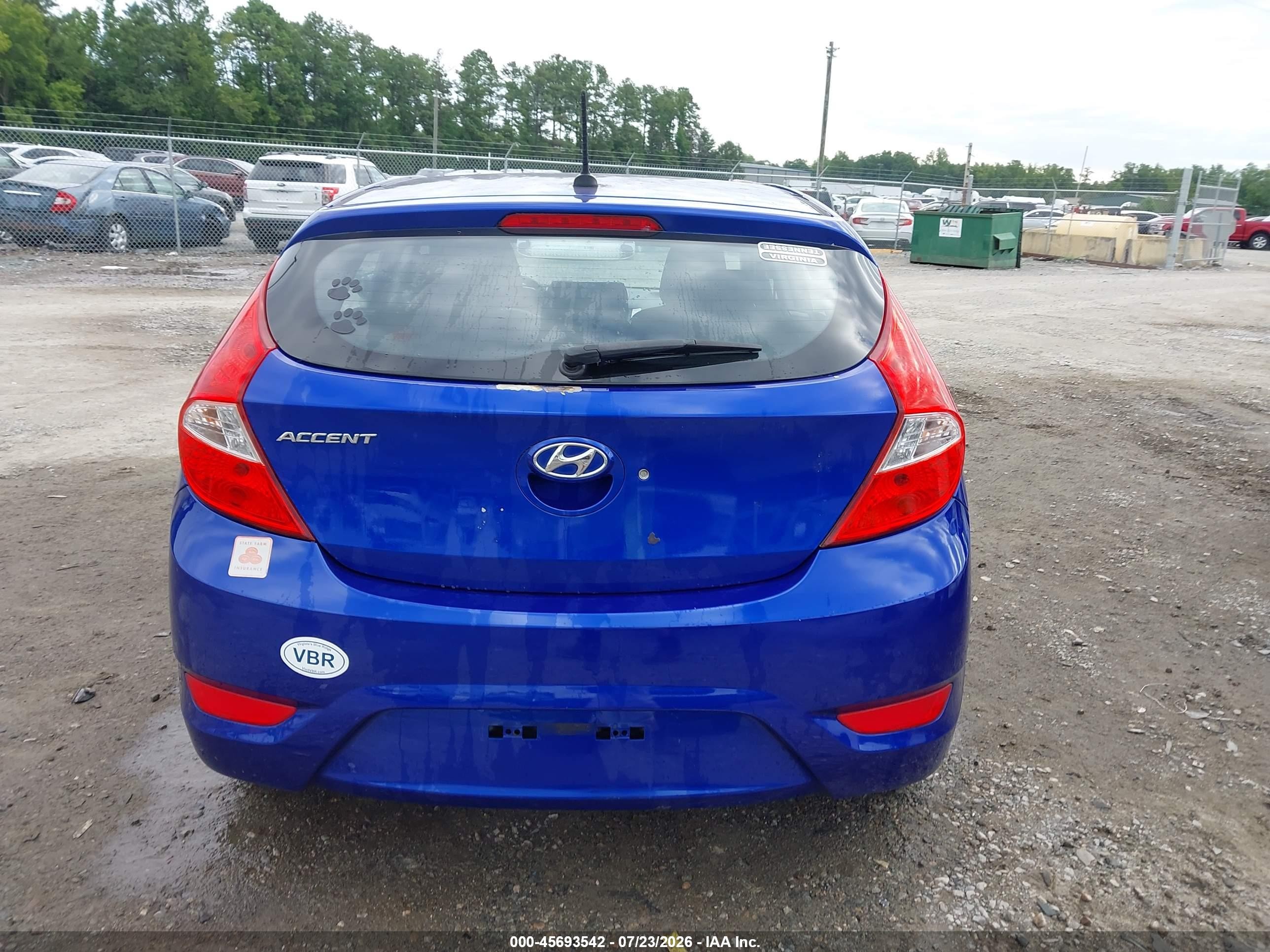 2014 Hyundai Accent Gs Blue vin: KMHCT5AE4EU152967
