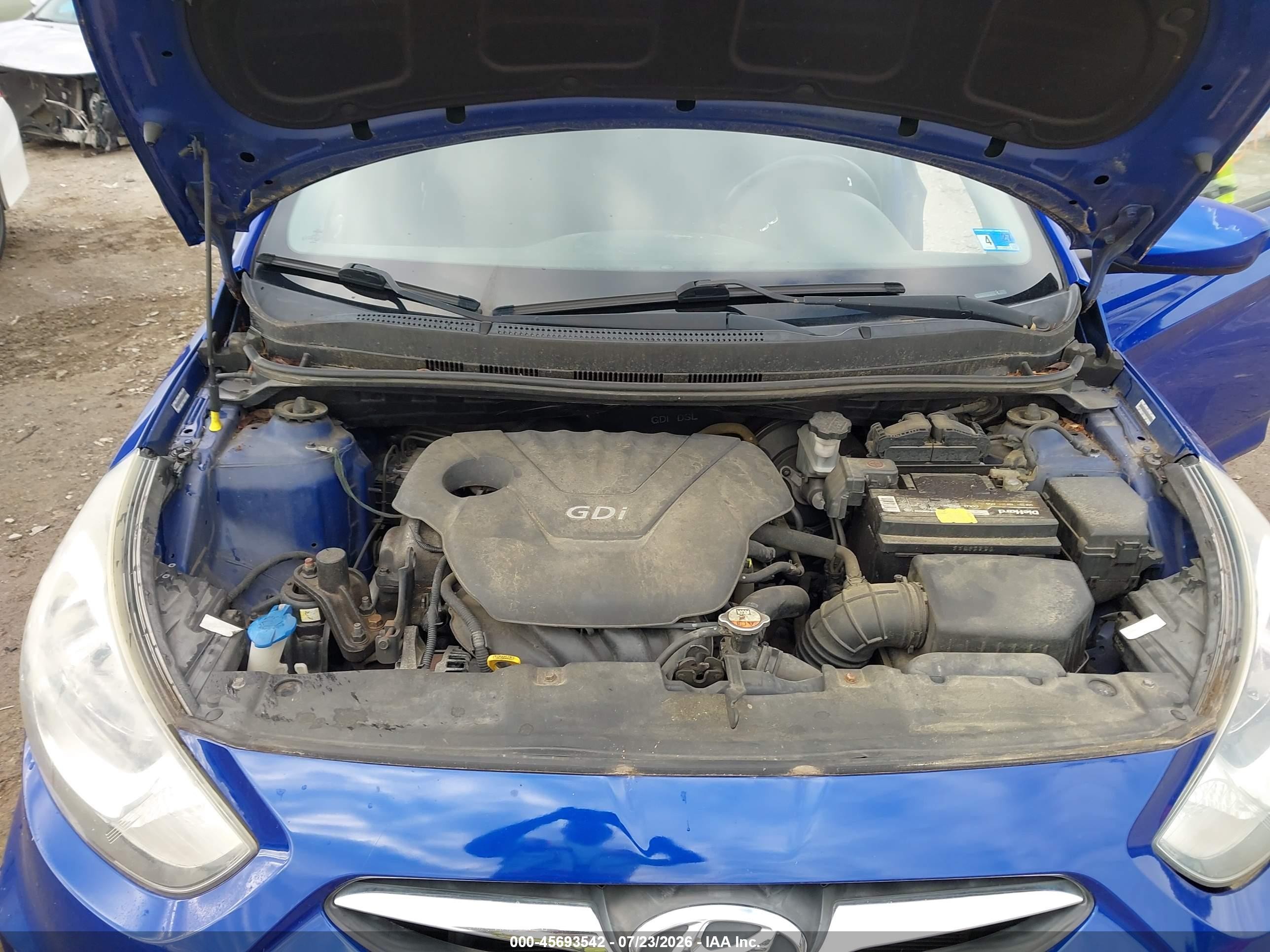 2014 Hyundai Accent Gs Blue vin: KMHCT5AE4EU152967