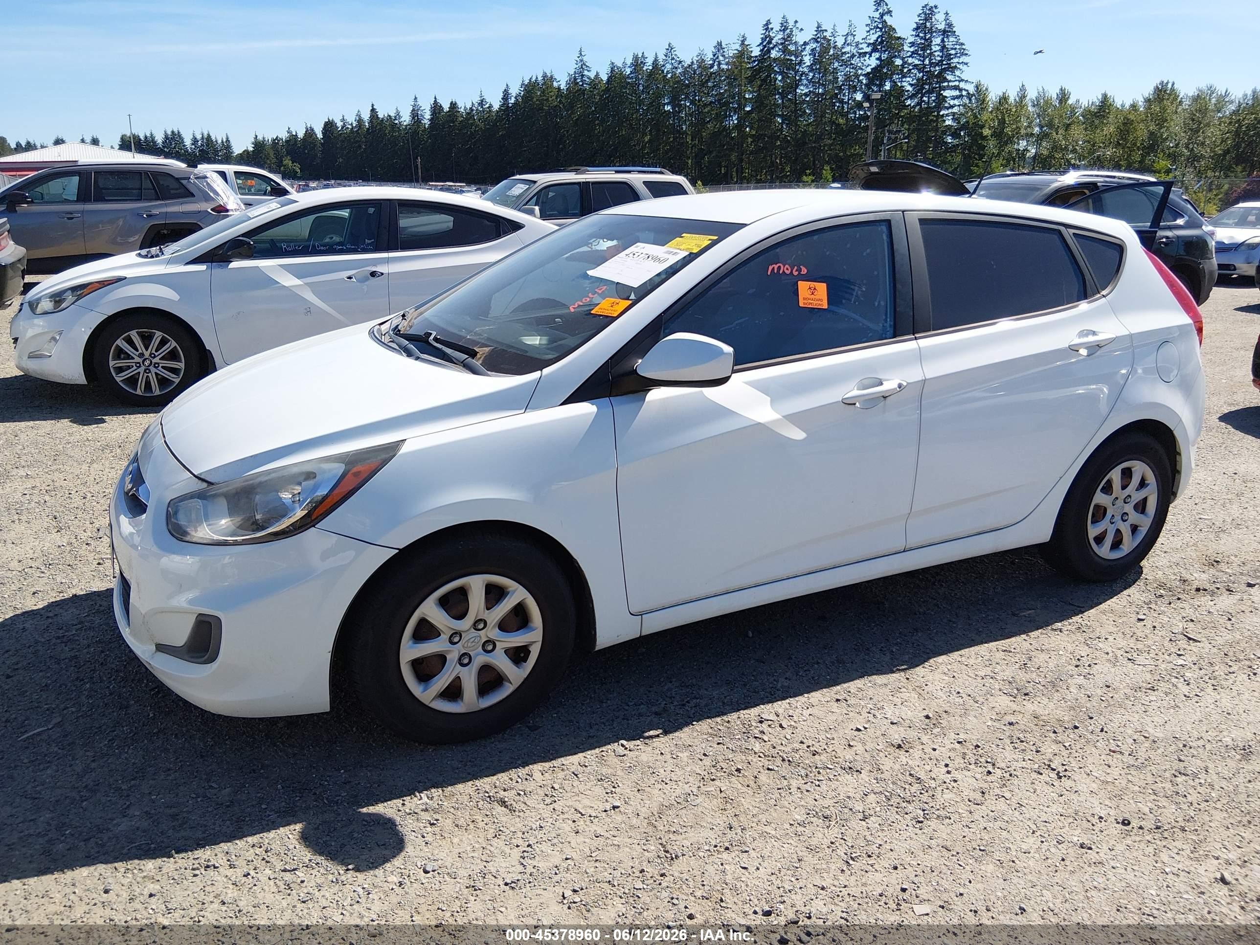 2014 Hyundai Accent Gs White vin: KMHCT5AE4EU195673