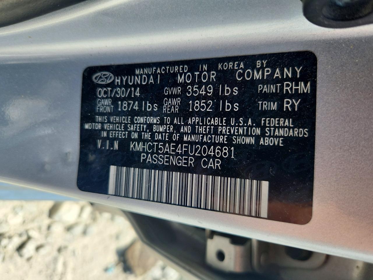 2015 Hyundai Accent Gs Silver vin: KMHCT5AE4FU204681