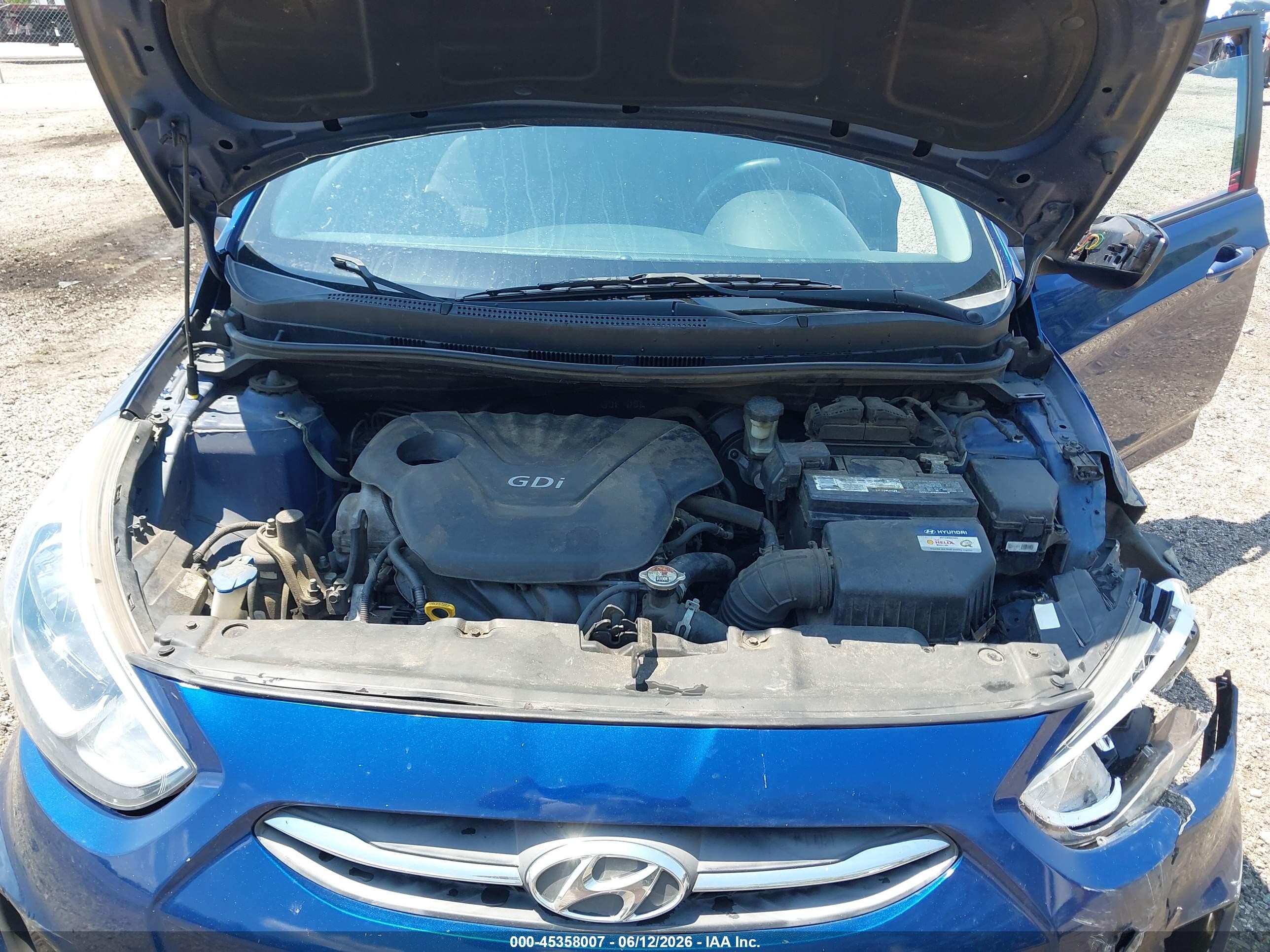 2015 Hyundai Accent Gs Blue vin: KMHCT5AE4FU232156