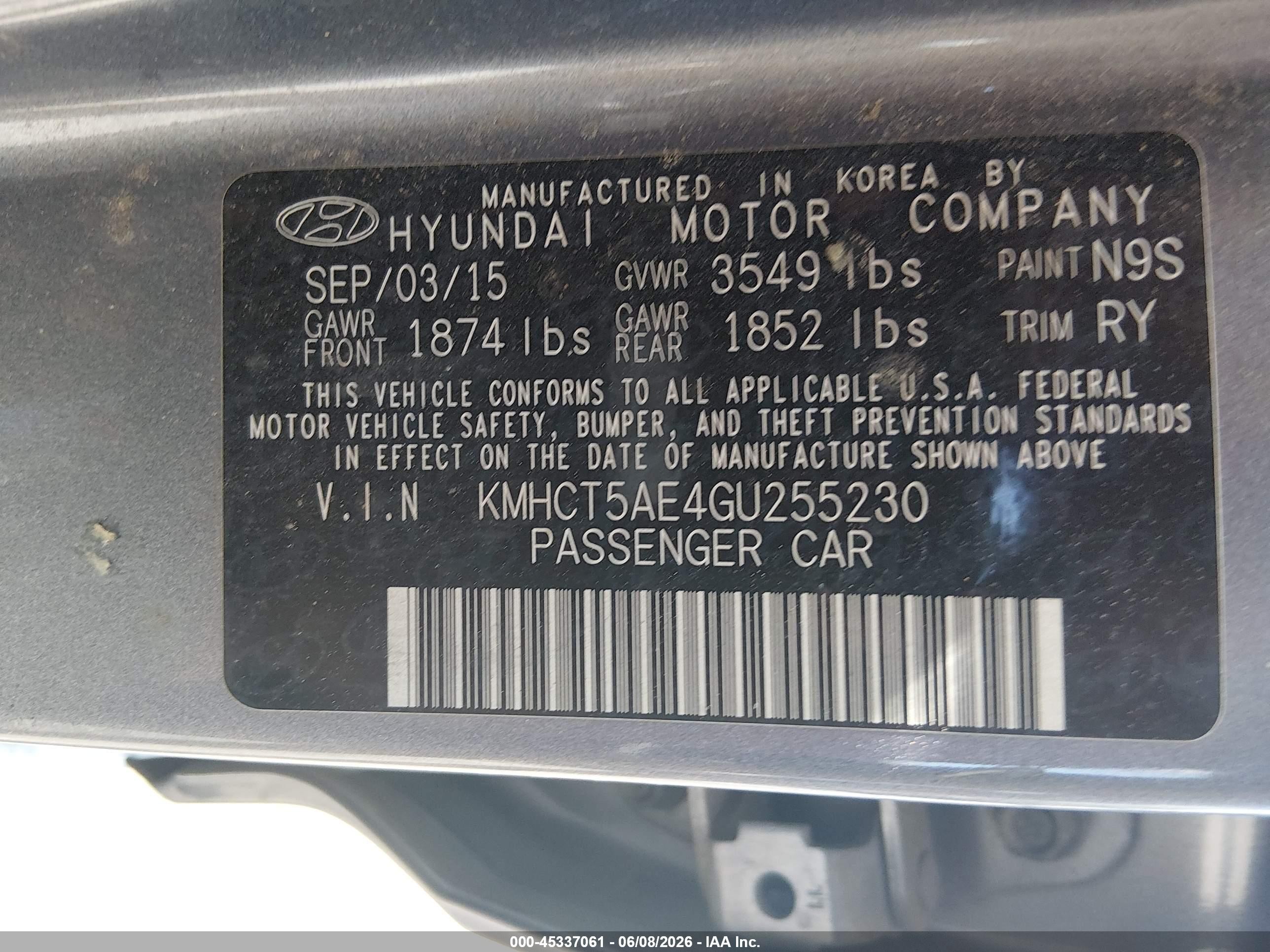 2016 Hyundai Accent Se Gray vin: KMHCT5AE4GU255230