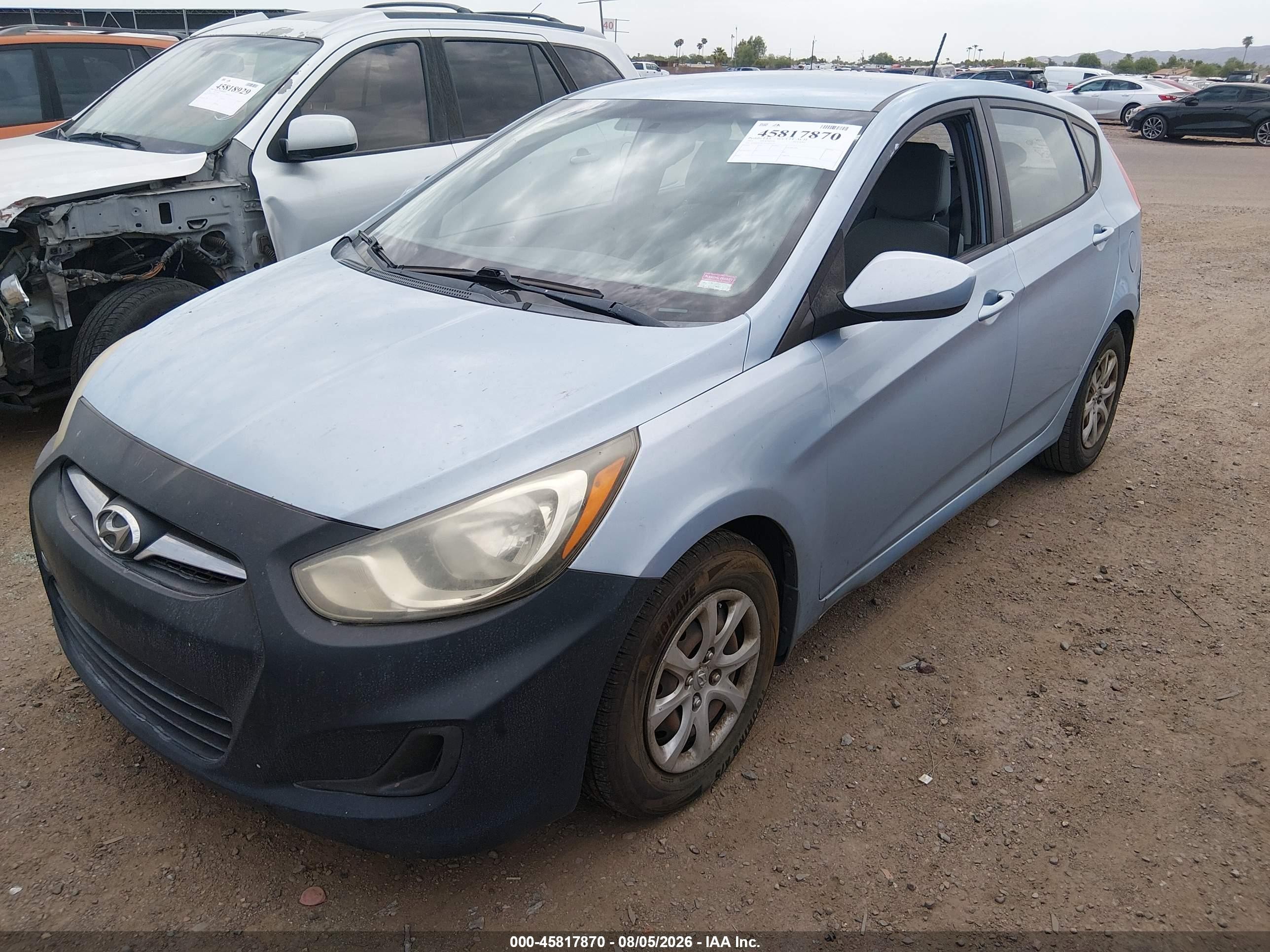 2012 Hyundai Accent Gs Blue vin: KMHCT5AE5CU030373
