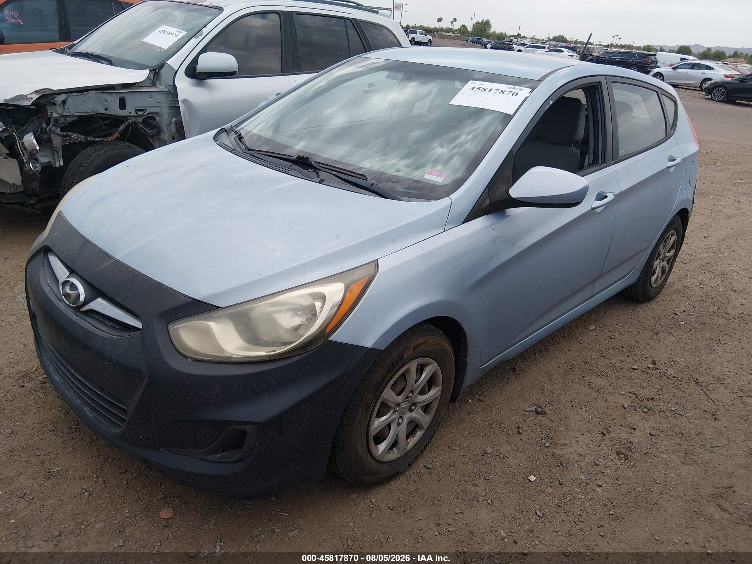 2012 Hyundai Accent Gs Blue vin: KMHCT5AE5CU030373