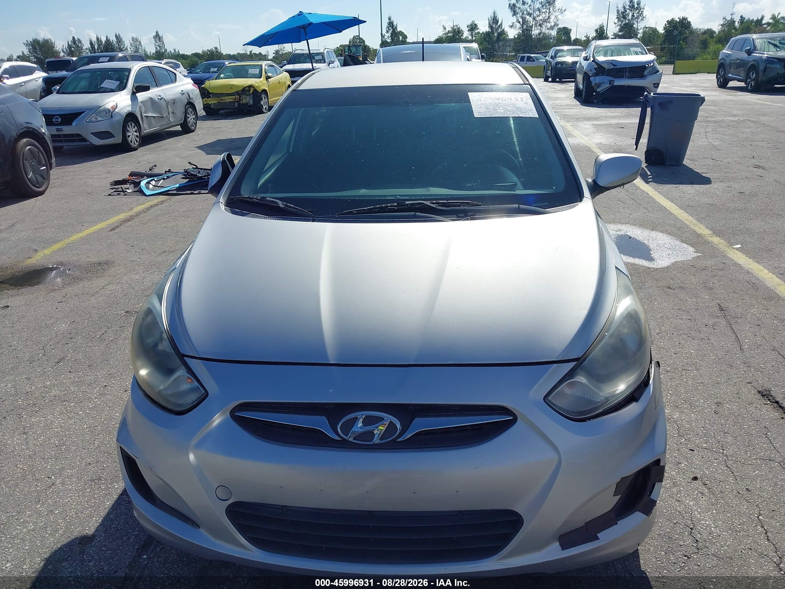 2013 Hyundai Accent Gs Gray vin: KMHCT5AE5DU109804