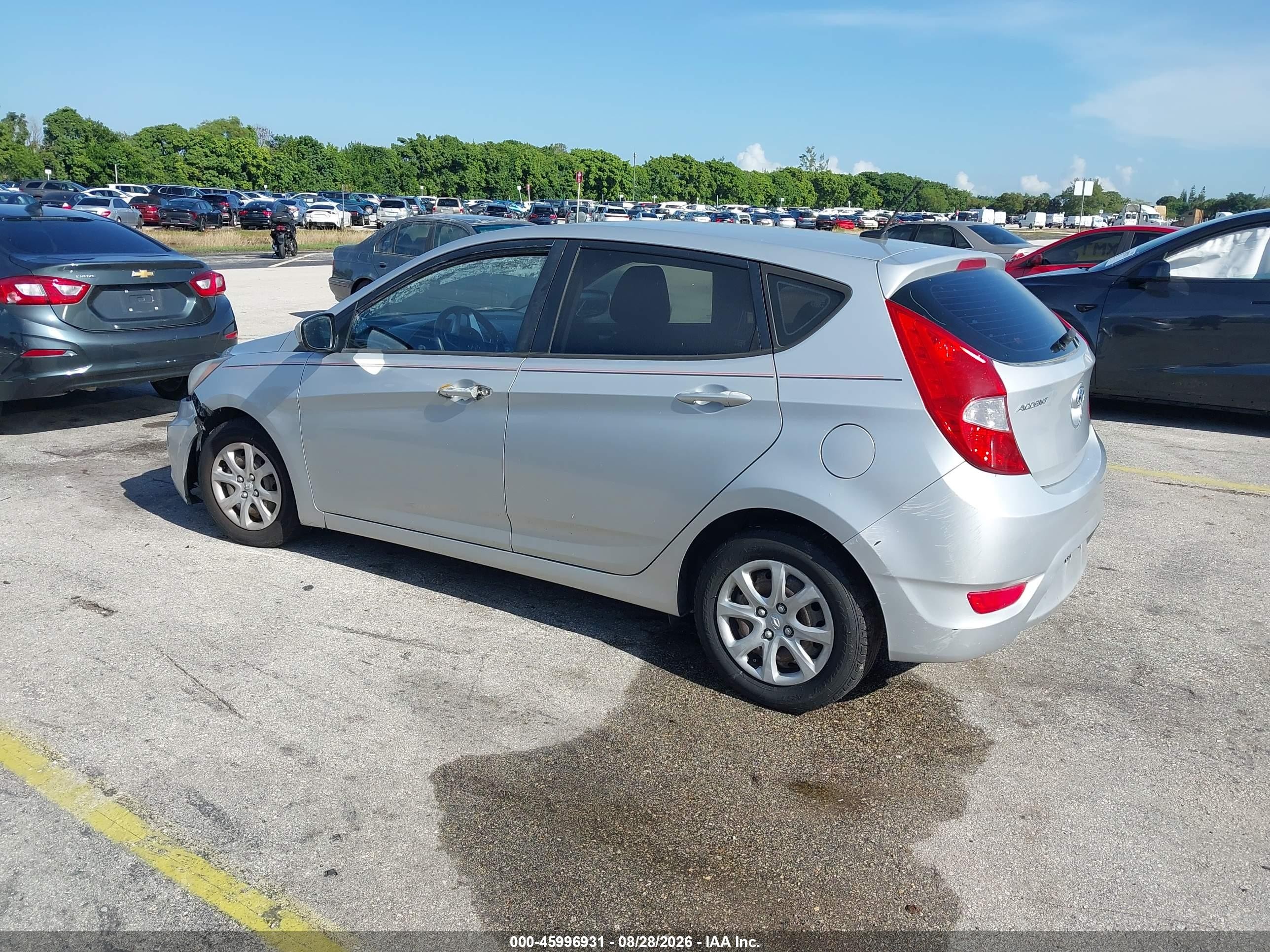 2013 Hyundai Accent Gs Gray vin: KMHCT5AE5DU109804