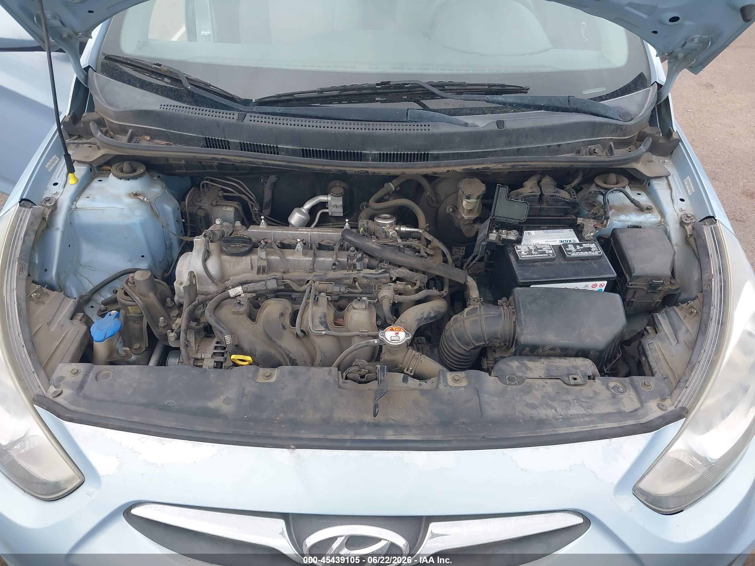 2013 Hyundai Accent Gs Light Blue vin: KMHCT5AE5DU137473