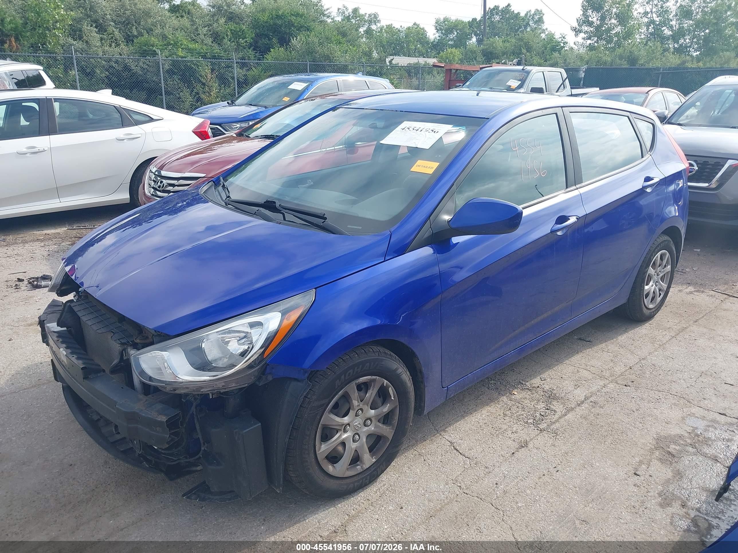 2014 Hyundai Accent Gs Blue vin: KMHCT5AE5EU148961