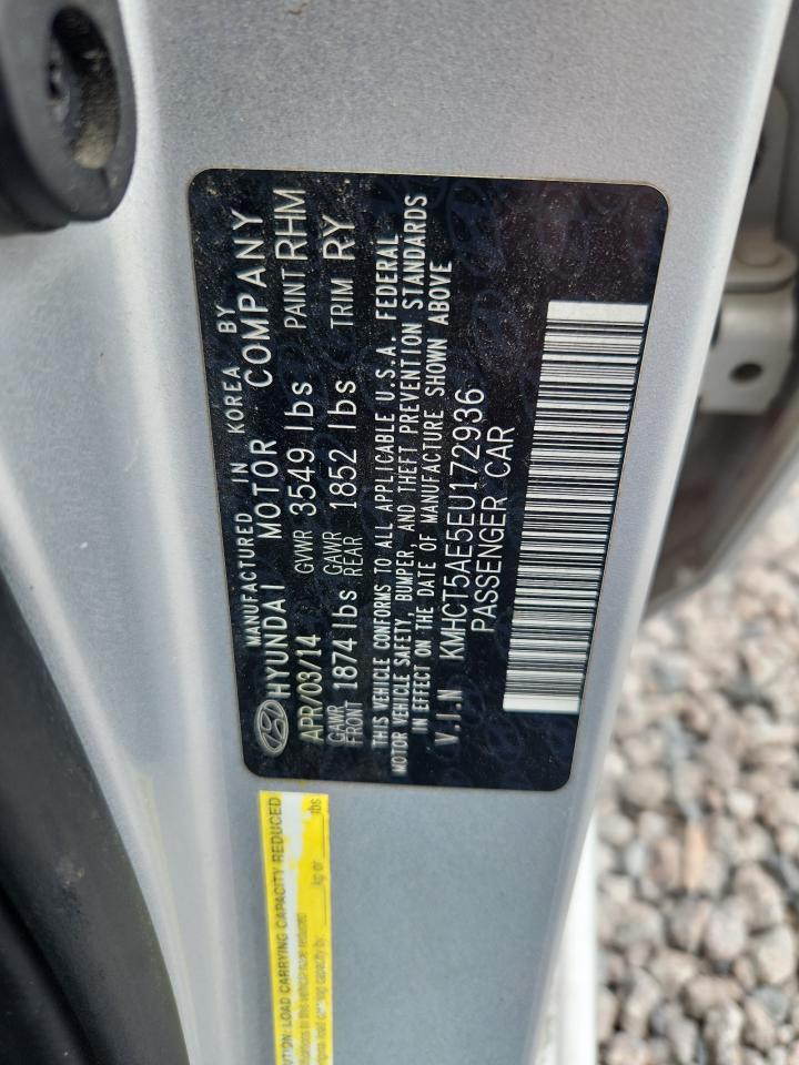 2014 Hyundai Accent Gs Silver vin: KMHCT5AE5EU172936