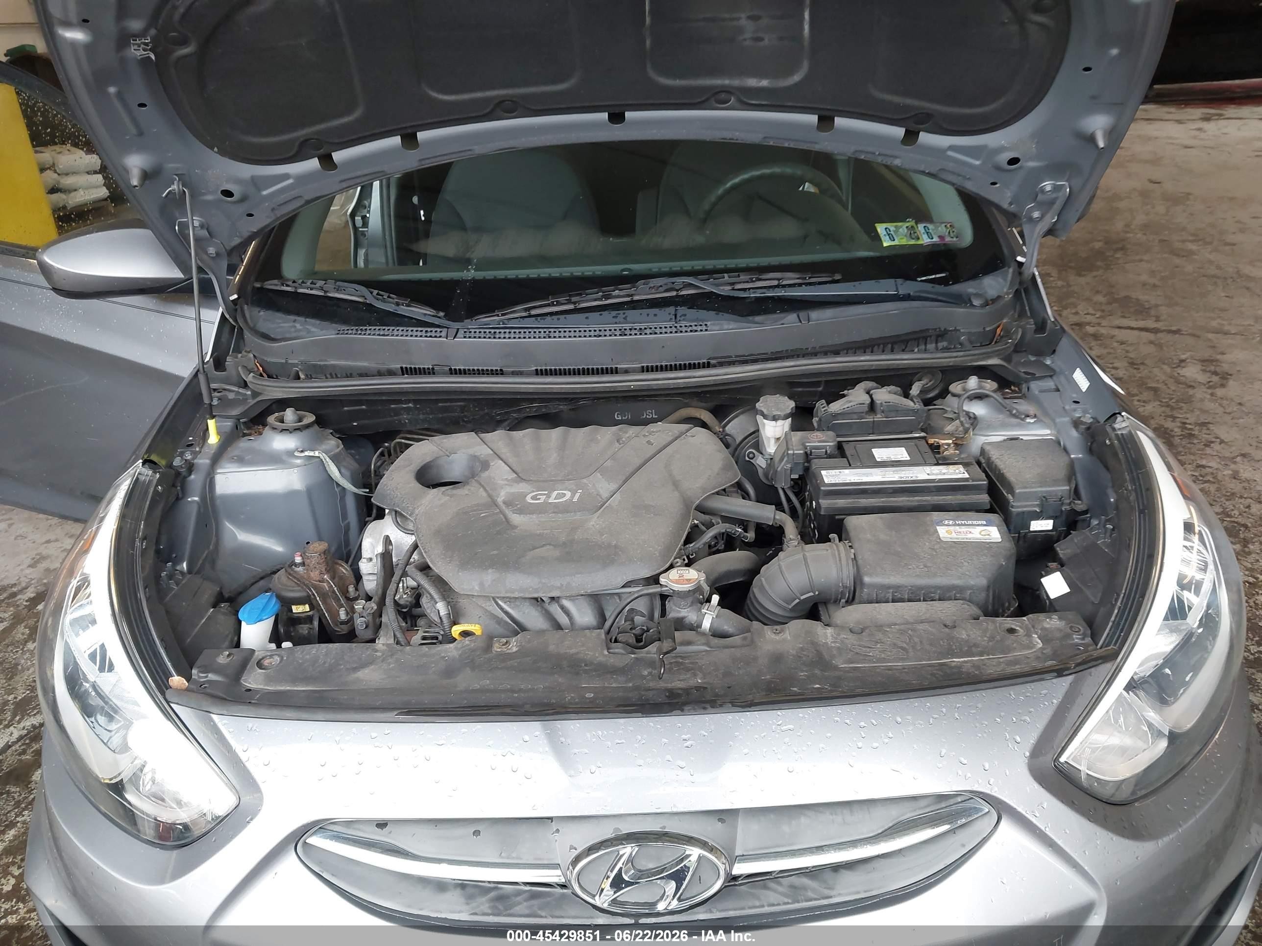 2015 Hyundai Accent Gs Gray vin: KMHCT5AE5FU225295