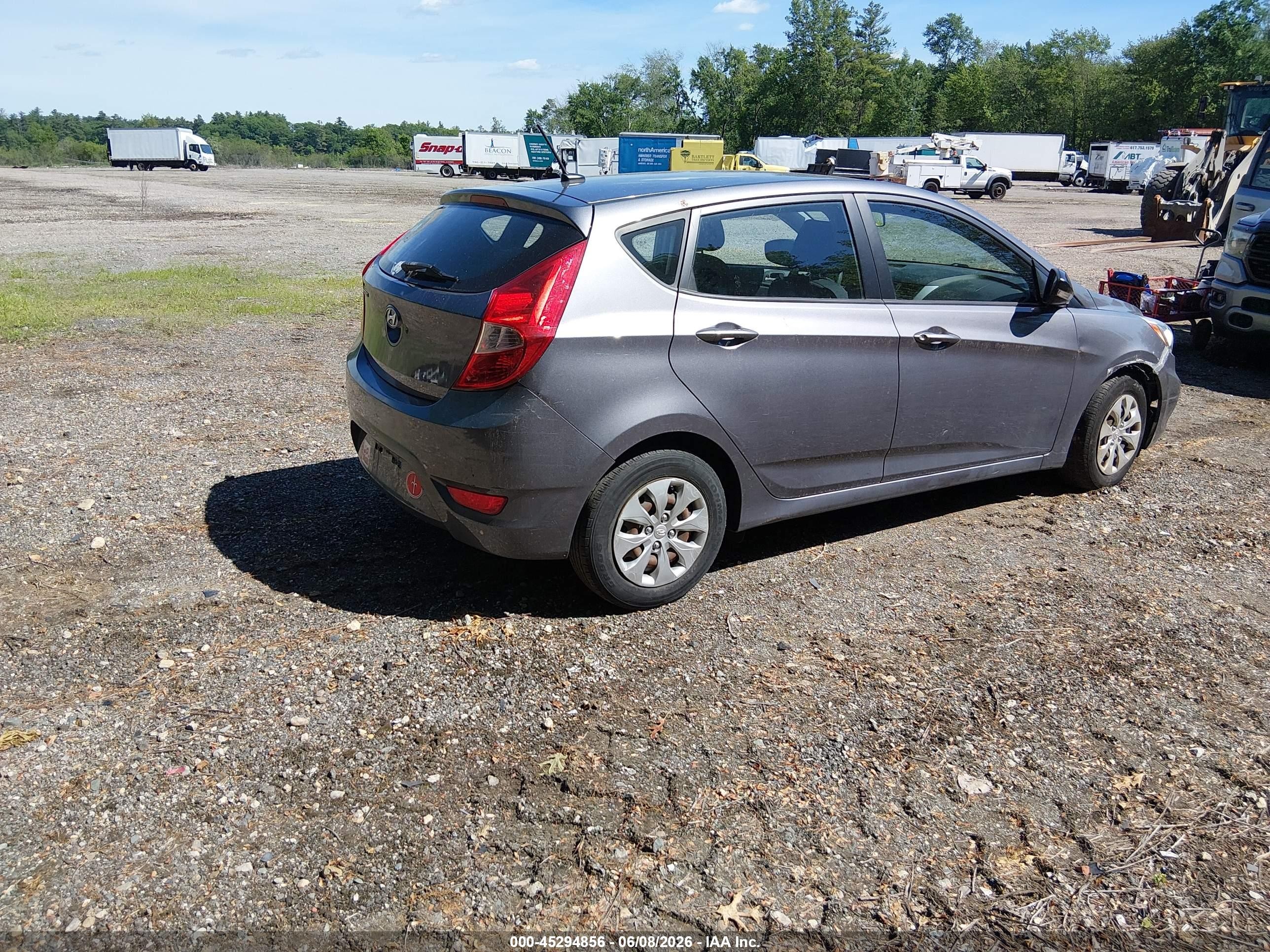 2015 Hyundai Accent Gs Gray vin: KMHCT5AE5FU226172
