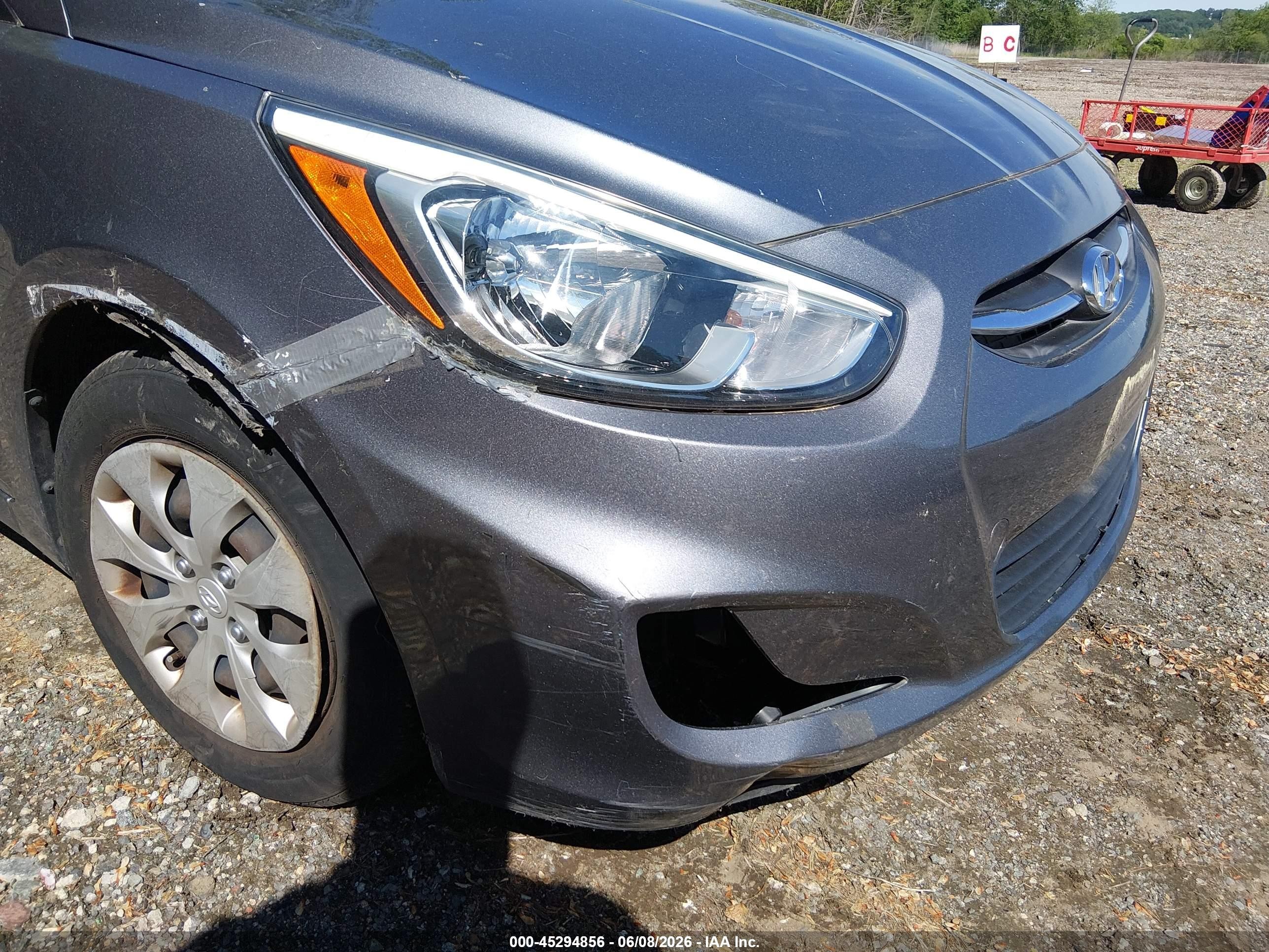 2015 Hyundai Accent Gs Gray vin: KMHCT5AE5FU226172