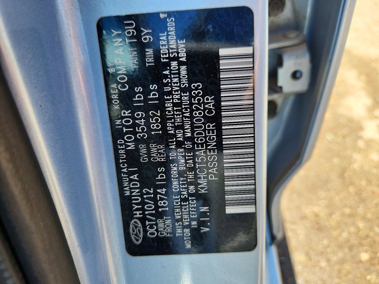 2013 Hyundai Accent Gs Blue vin: KMHCT5AE6DU082533