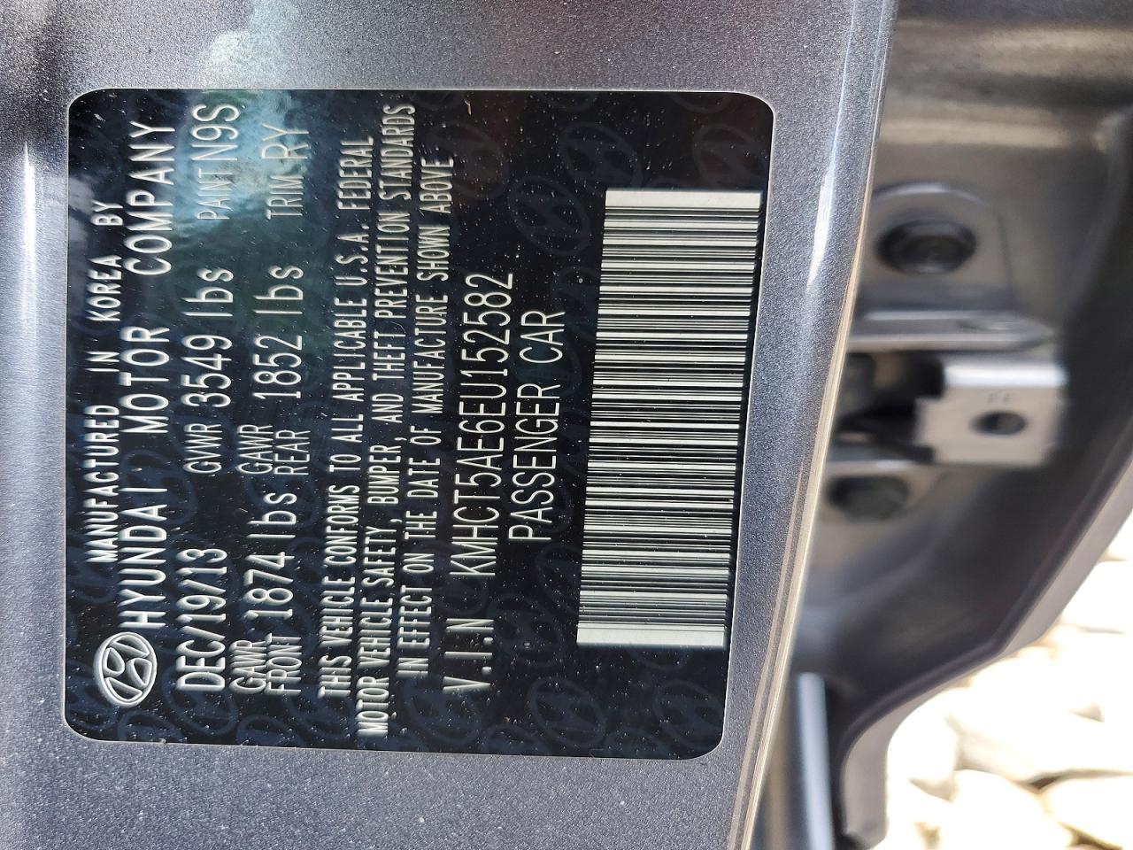 2014 Hyundai Accent Gs Gray vin: KMHCT5AE6EU152582