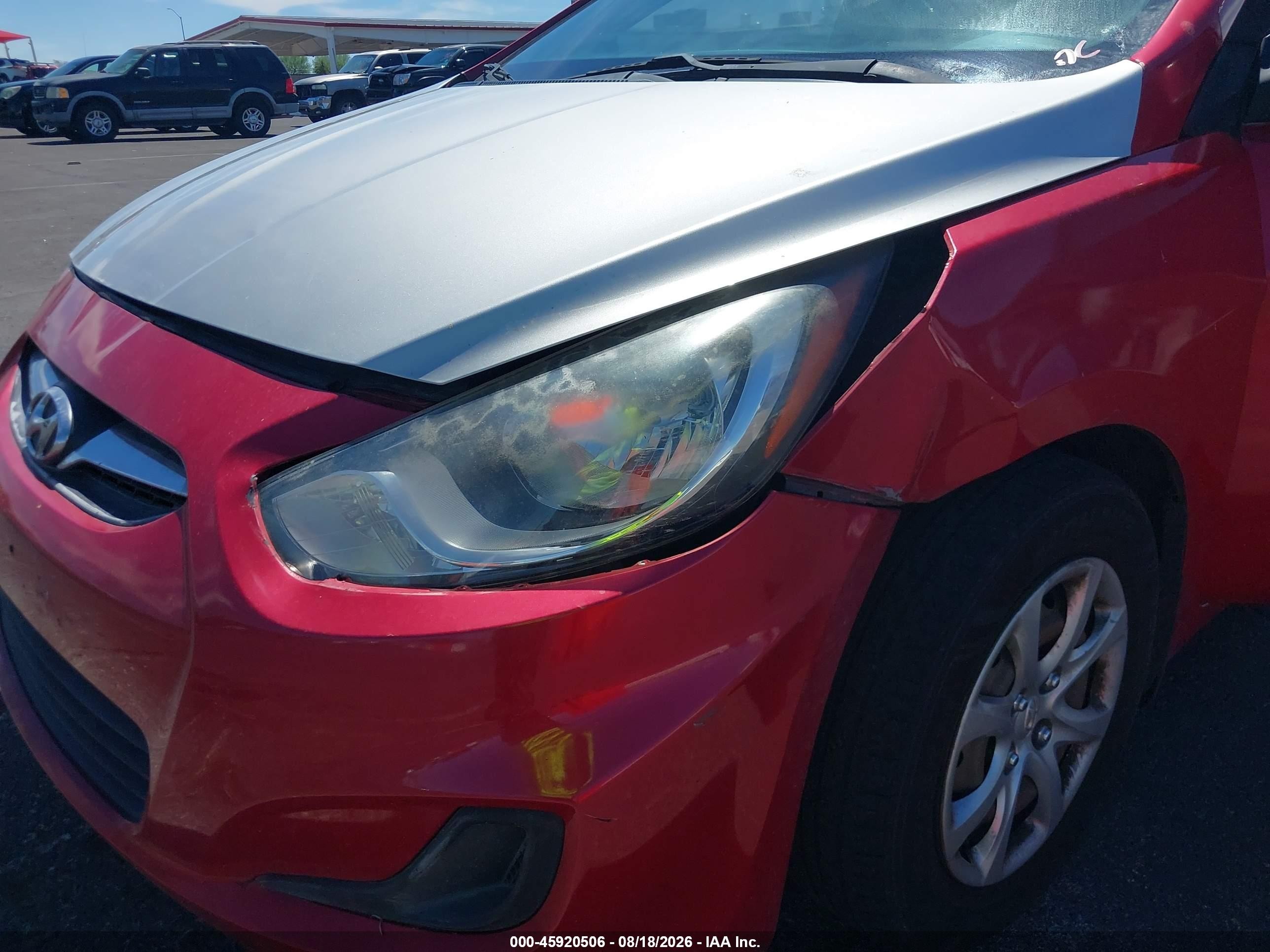 2014 Hyundai Accent Gs Red vin: KMHCT5AE6EU175795