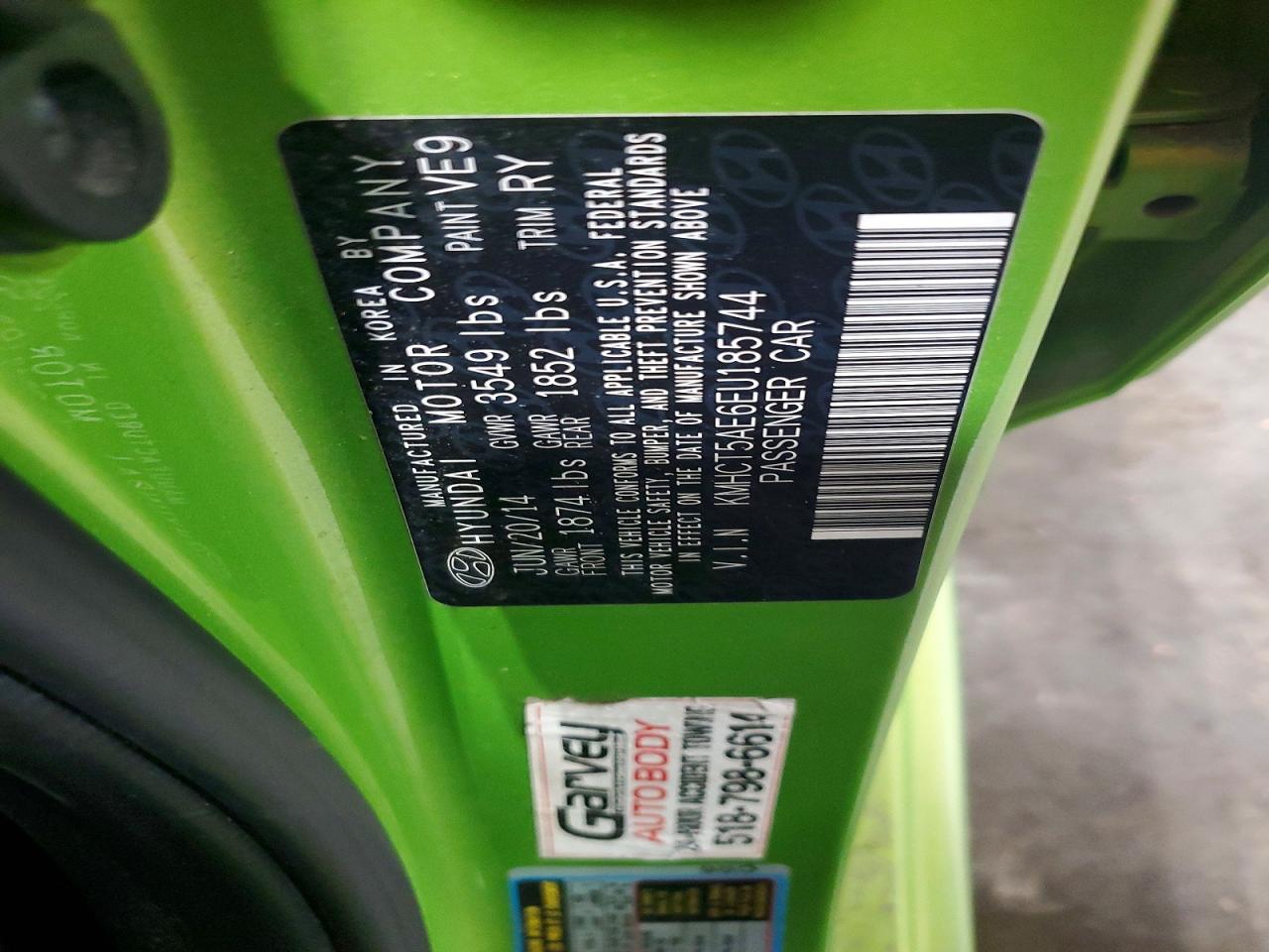 2014 Hyundai Accent Gs Green vin: KMHCT5AE6EU185744