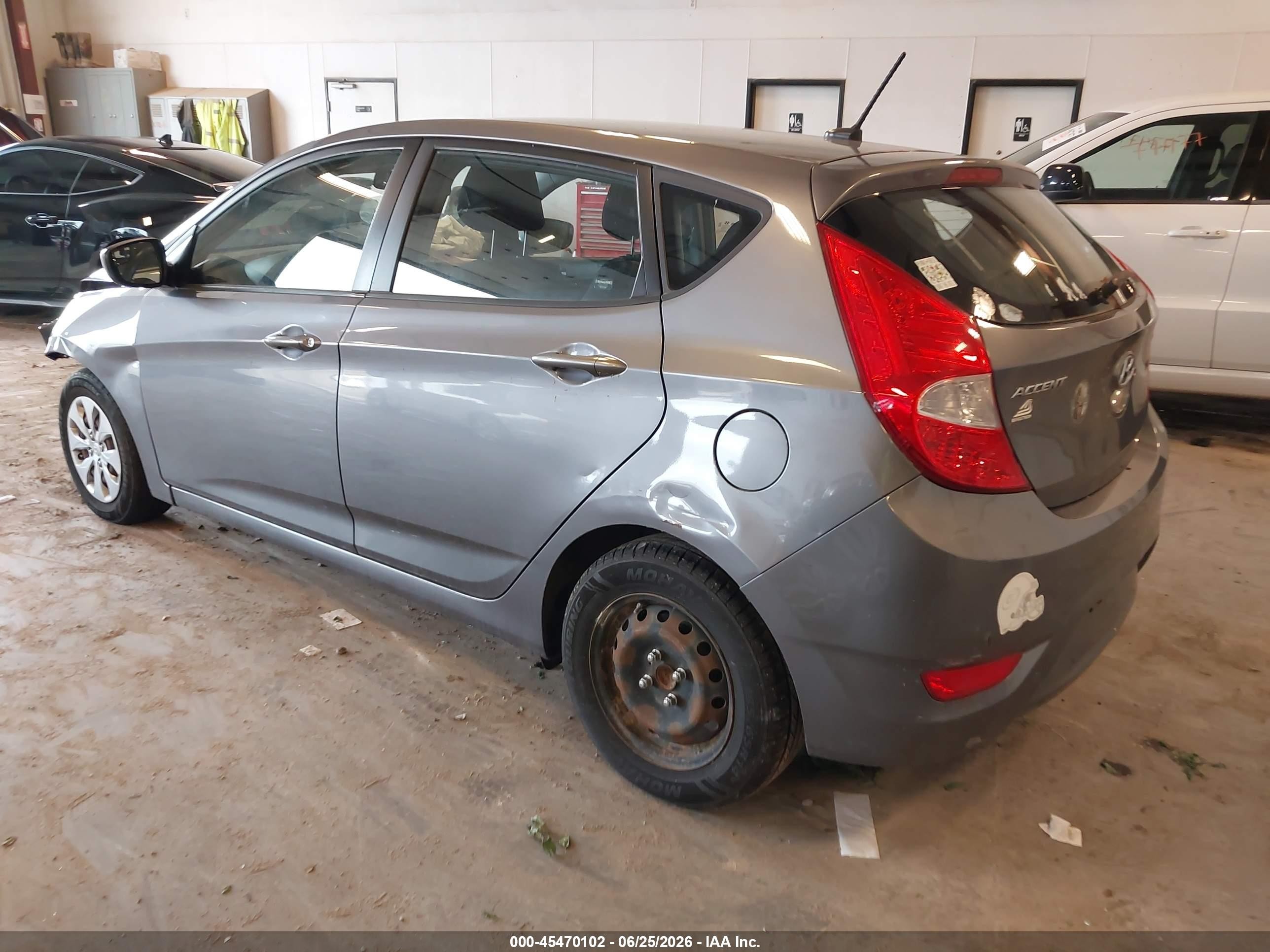 2015 Hyundai Accent Gs Gray vin: KMHCT5AE6FU216895
