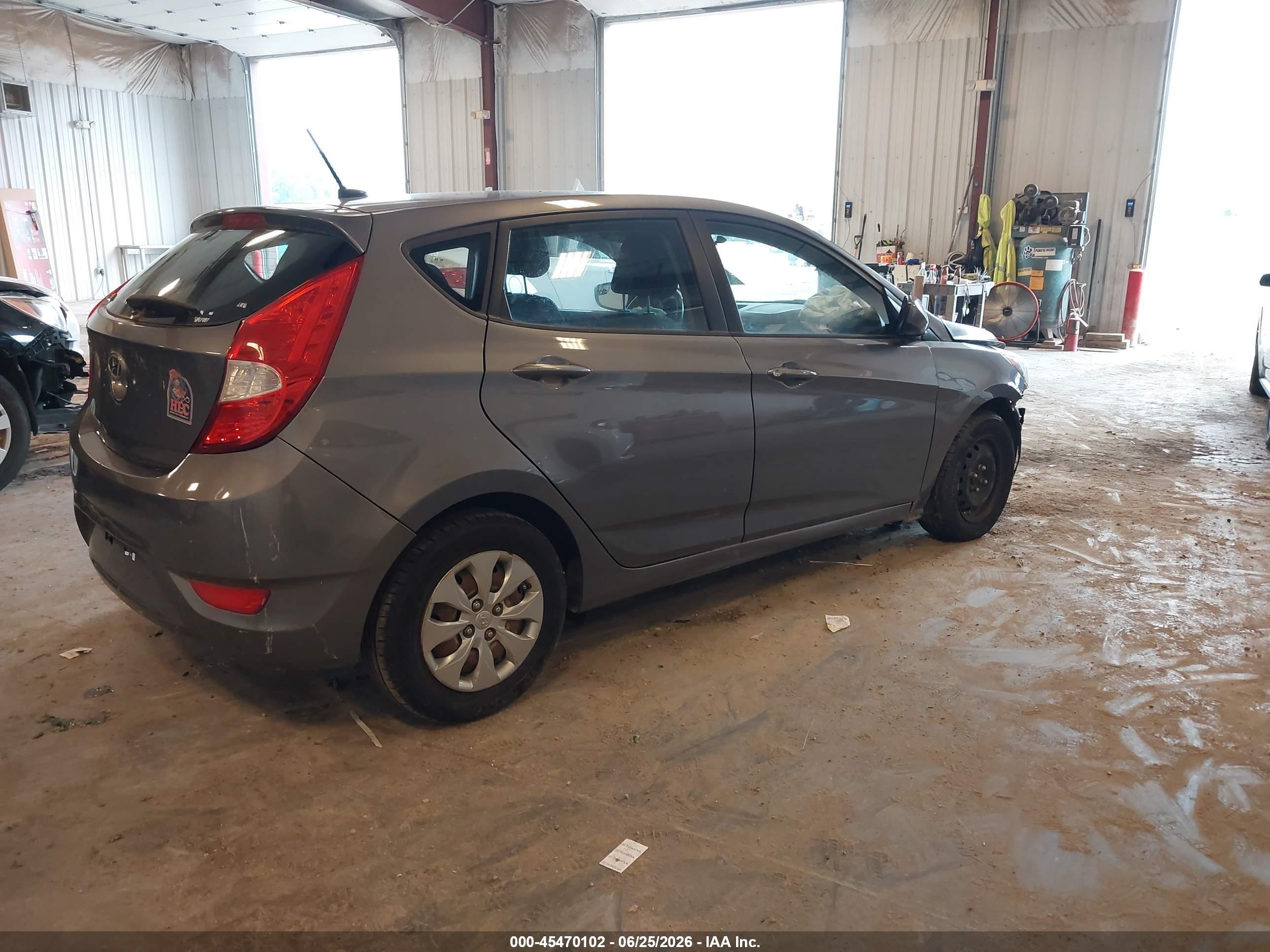 2015 Hyundai Accent Gs Gray vin: KMHCT5AE6FU216895