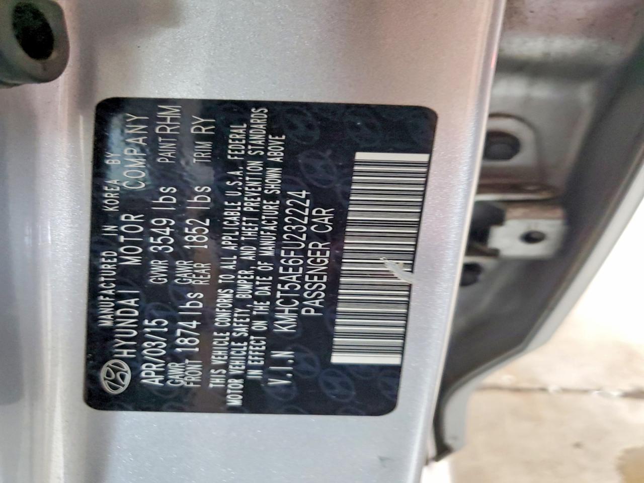 2015 Hyundai Accent Gs Silver vin: KMHCT5AE6FU232224