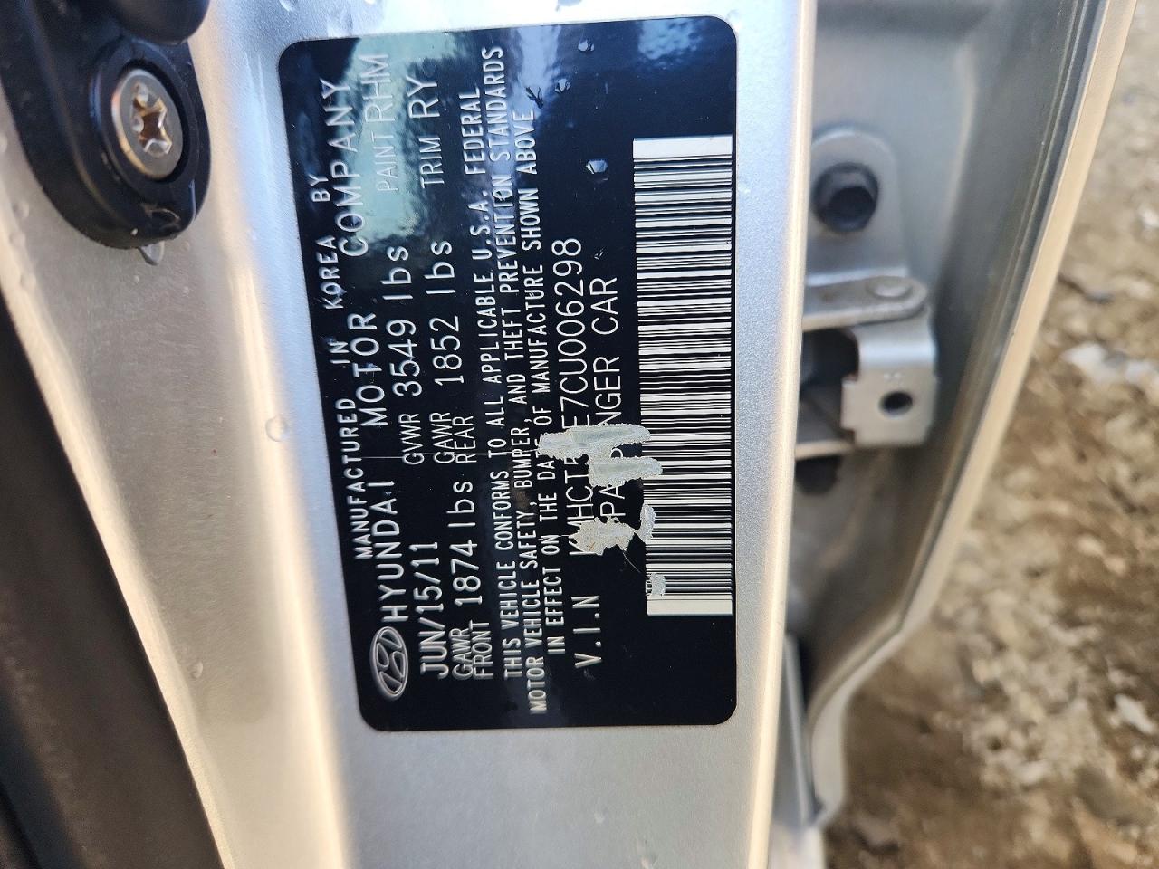 2012 Hyundai Accent Gs Silver vin: KMHCT5AE7CU006298