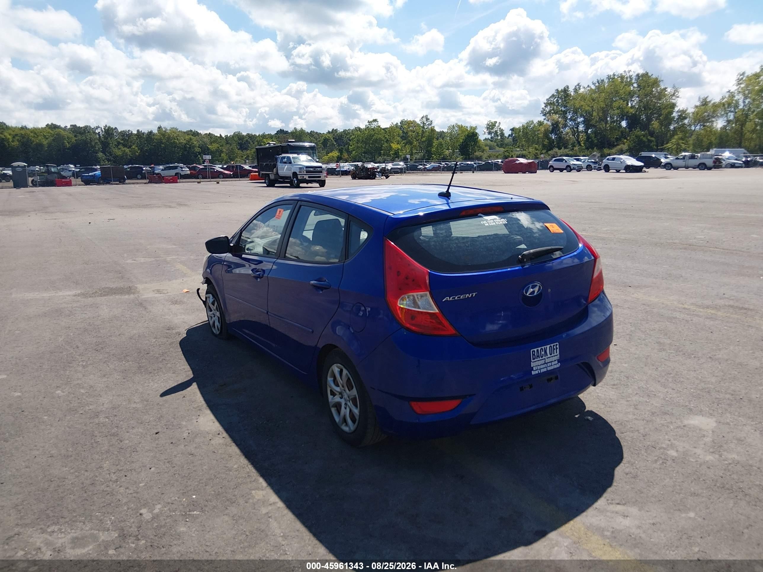 2012 Hyundai Accent Gs Blue vin: KMHCT5AE7CU015891