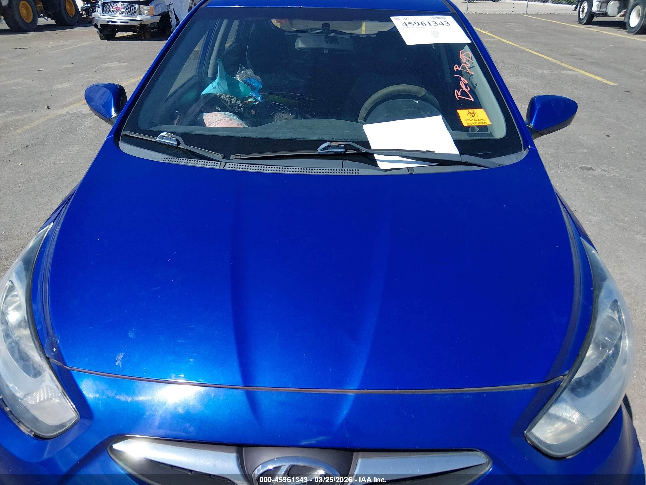 2012 Hyundai Accent Gs Blue vin: KMHCT5AE7CU015891