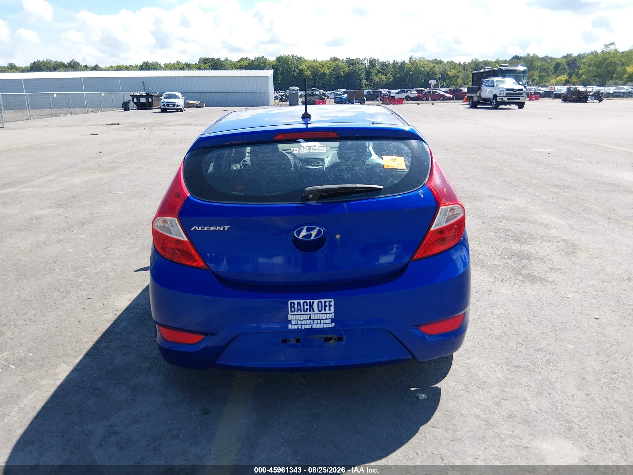 2012 Hyundai Accent Gs Blue vin: KMHCT5AE7CU015891