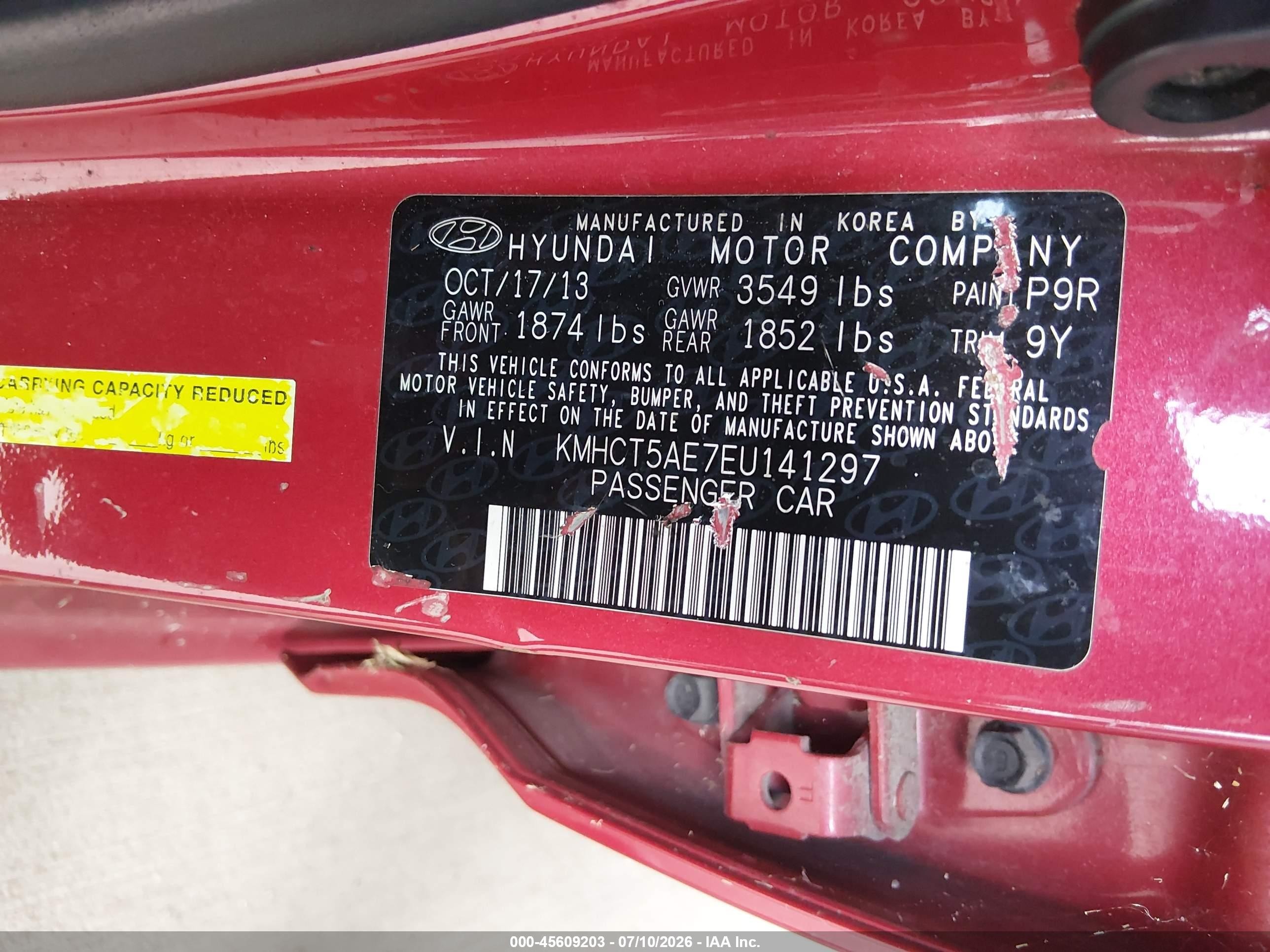 2014 Hyundai Accent Gs Red vin: KMHCT5AE7EU141297