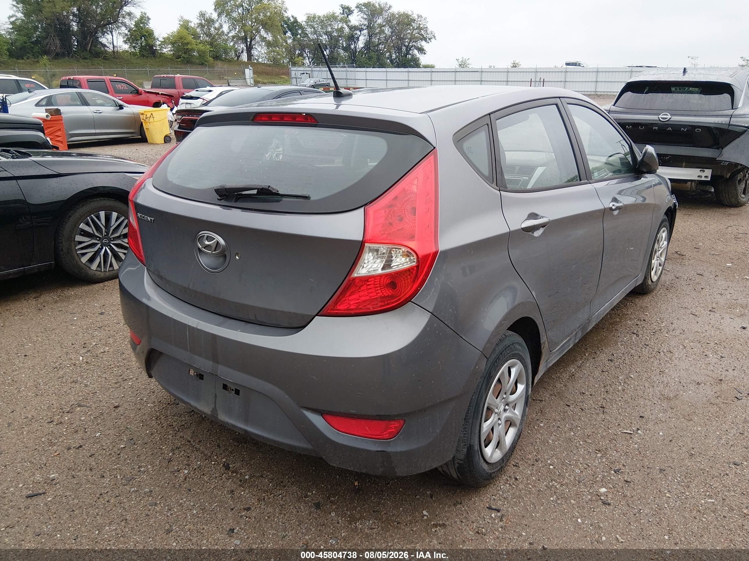 2014 Hyundai Accent Gs Gray vin: KMHCT5AE7EU194498