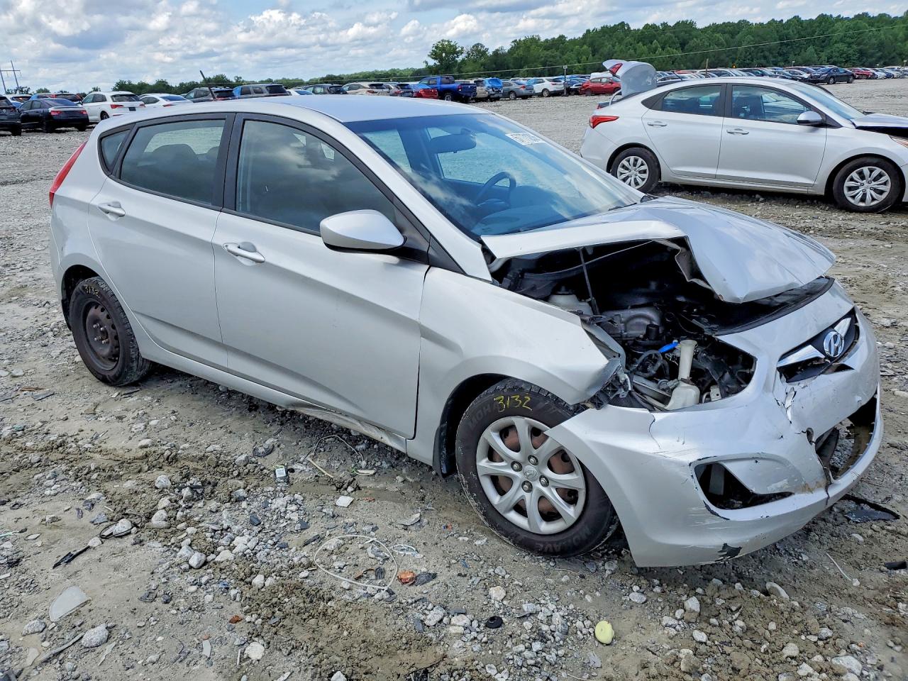 2012 Hyundai Accent Gs Silver vin: KMHCT5AE8CU034496
