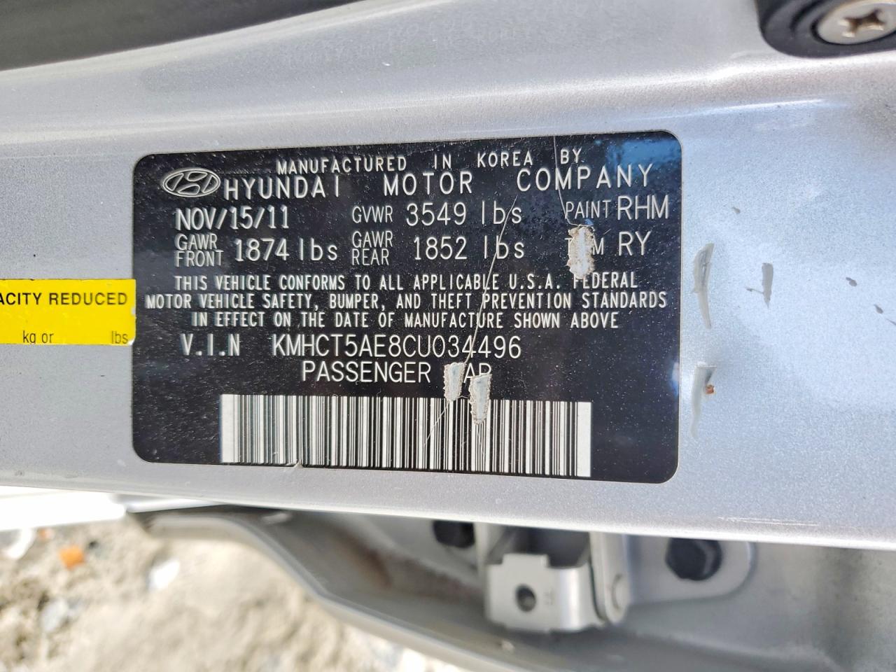 2012 Hyundai Accent Gs Silver vin: KMHCT5AE8CU034496