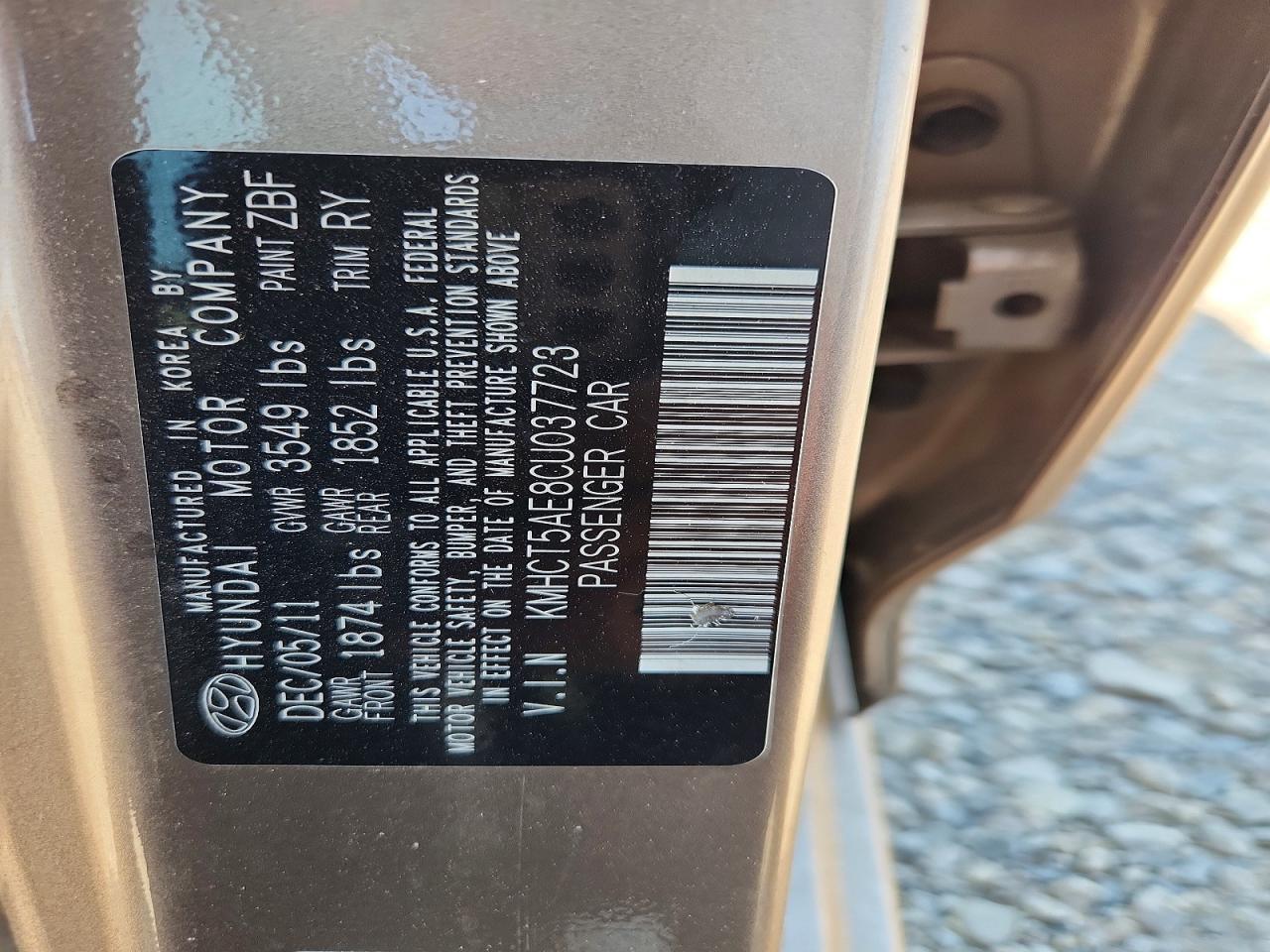 2012 Hyundai Accent Gs Brown vin: KMHCT5AE8CU037723