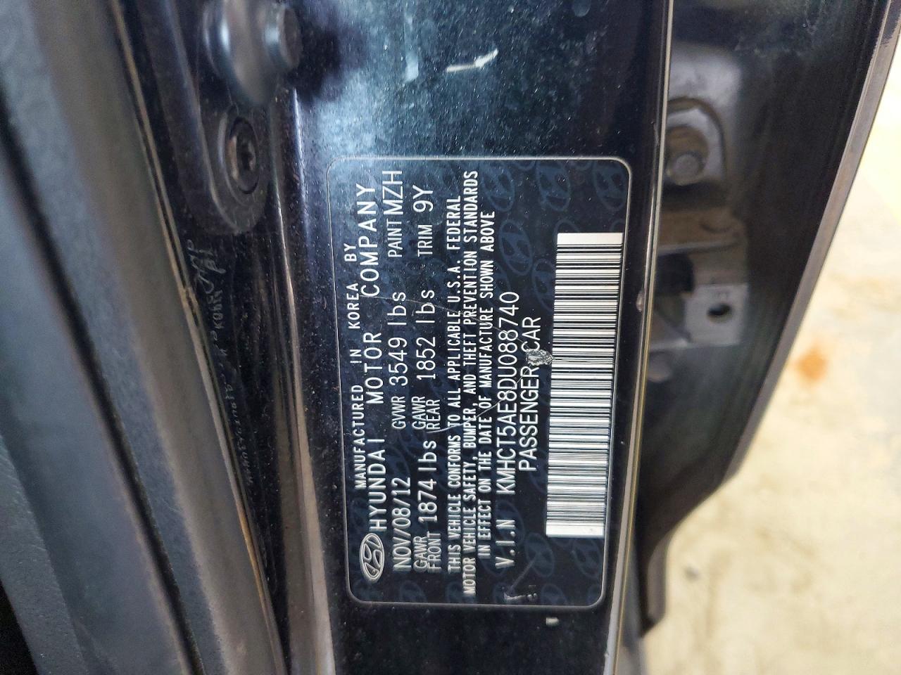 2013 Hyundai Accent Gs Черный vin: KMHCT5AE8DU088740