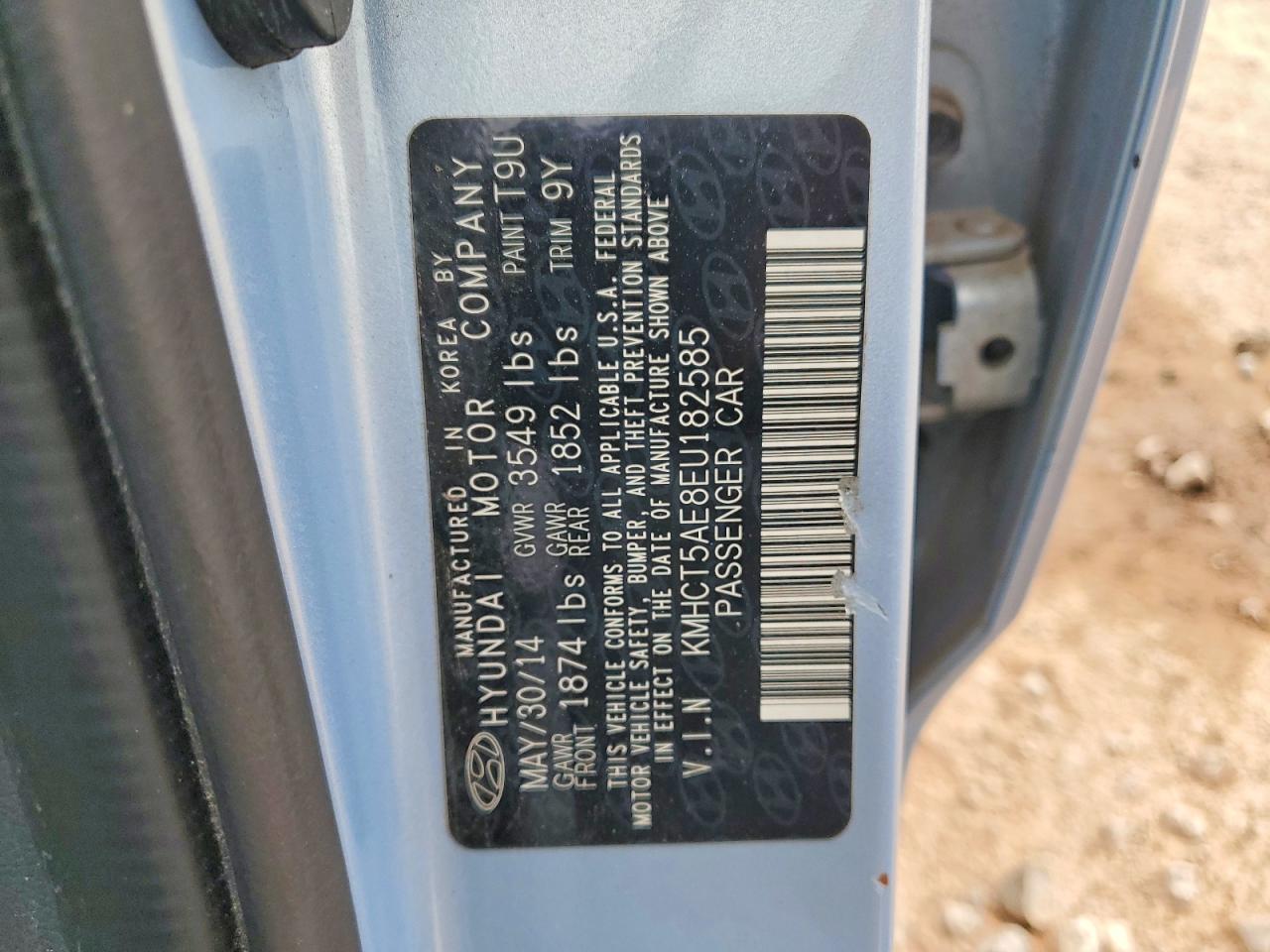 2014 Hyundai Accent Gs Blue vin: KMHCT5AE8EU182585