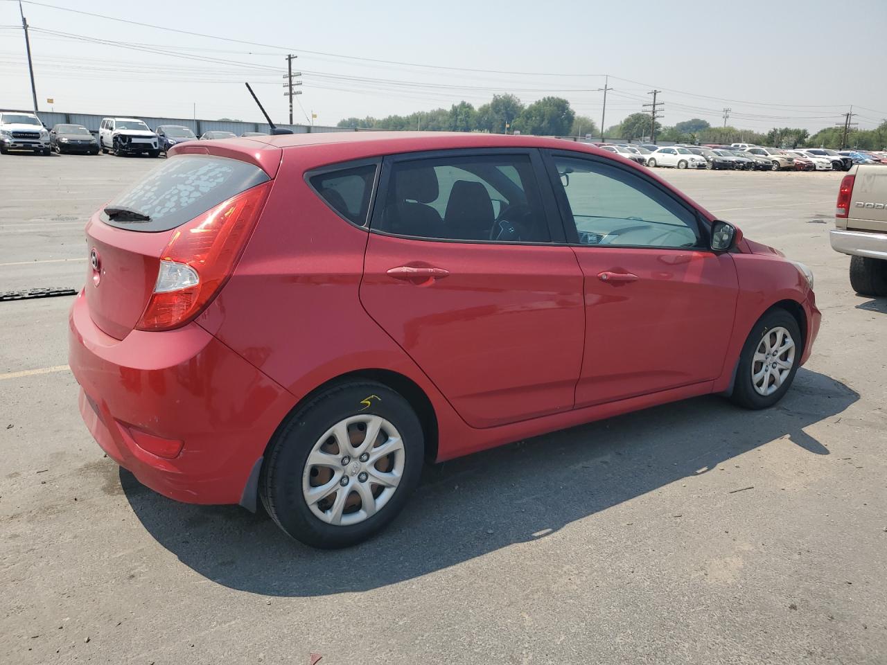 2014 Hyundai Accent Gs Red vin: KMHCT5AE8EU193215 Damage: Right Qtr Panel, Dent(S) W/No Paint Dmg, < 1/8 Inch