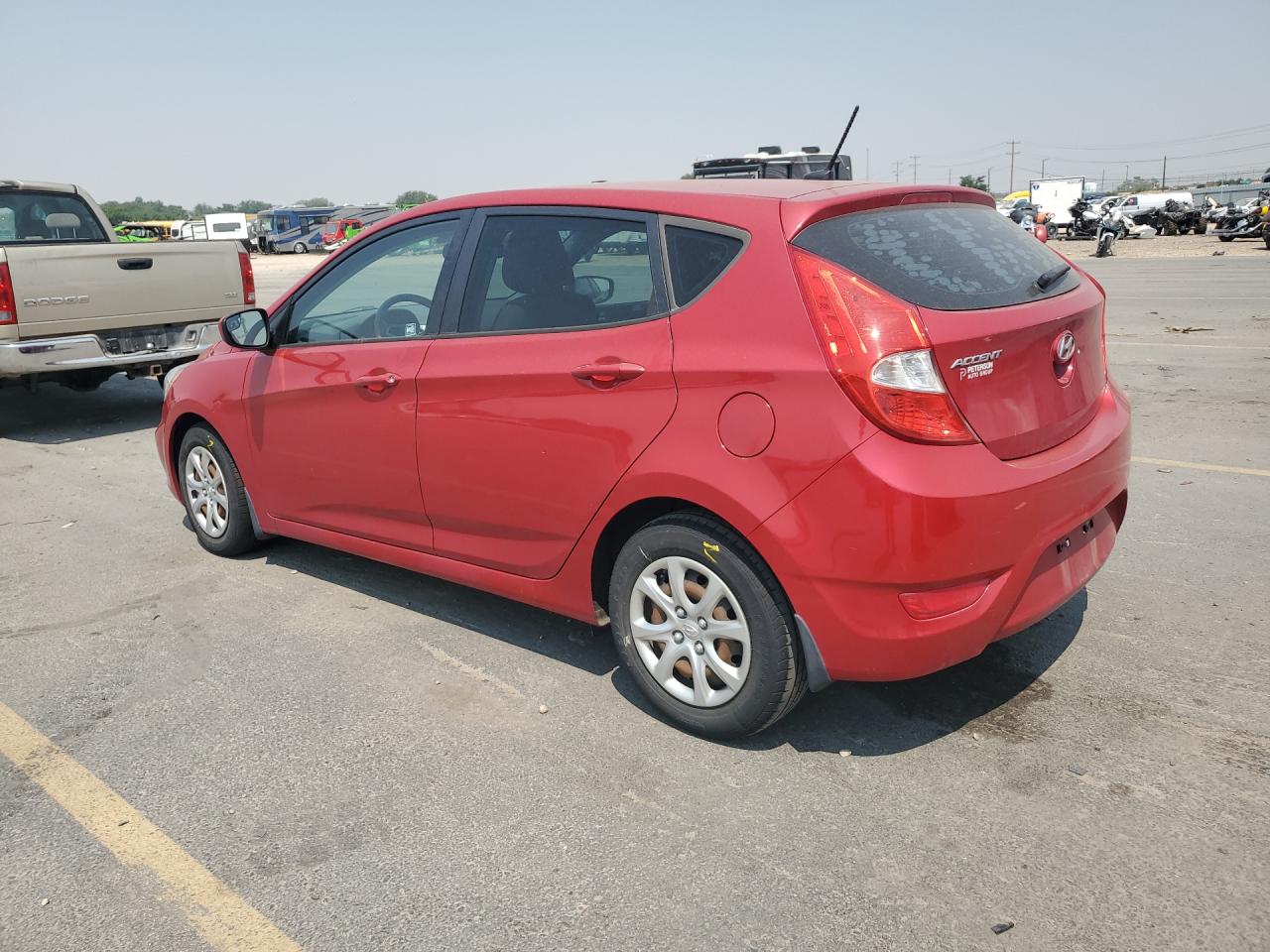 2014 Hyundai Accent Gs Red vin: KMHCT5AE8EU193215 Damage: Left Qtr Panel, Dent(S) W/ Paint Dmg, 1 To 2 Inches