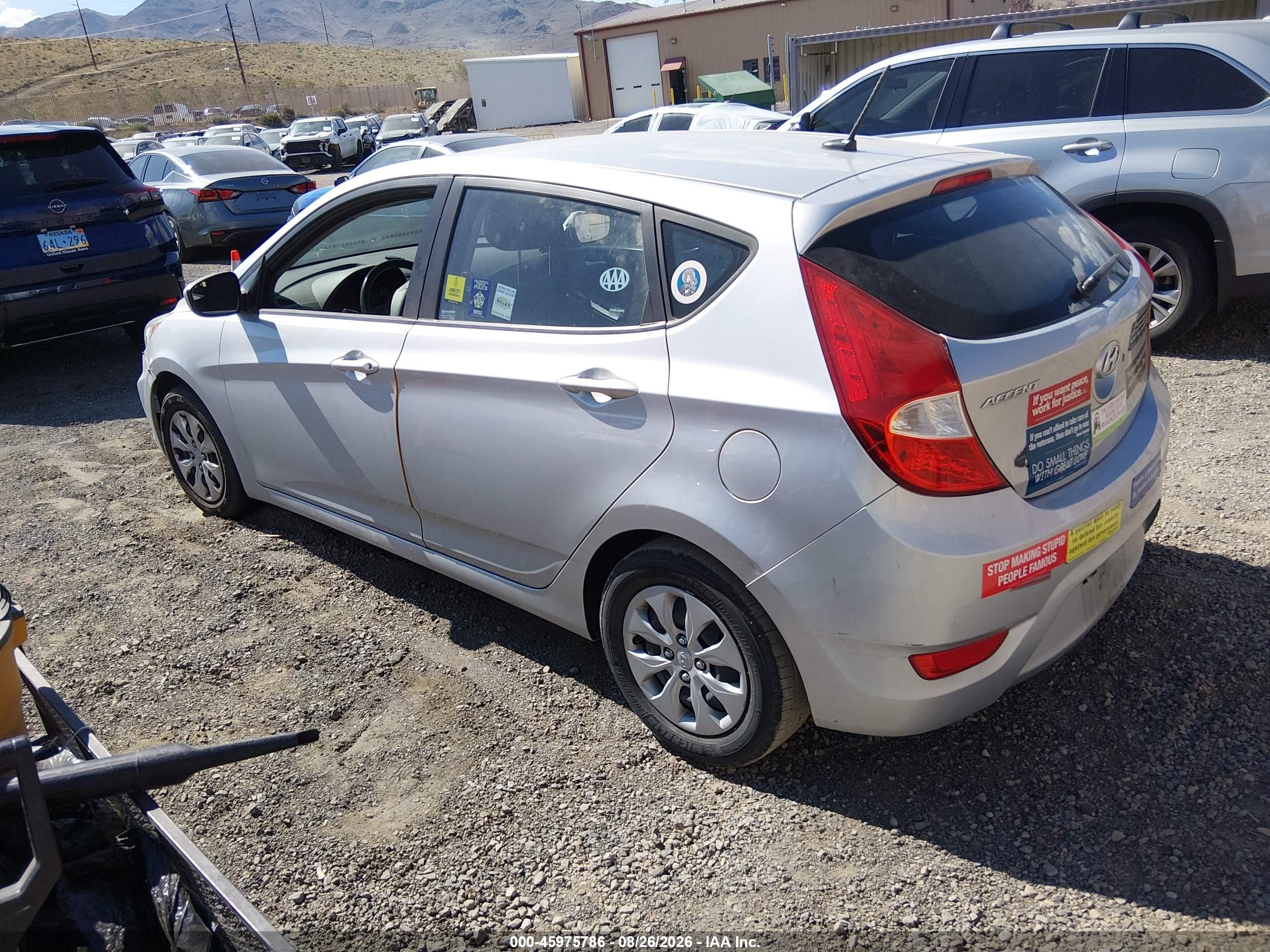 2015 Hyundai Accent Gs Silver vin: KMHCT5AE8FU206496