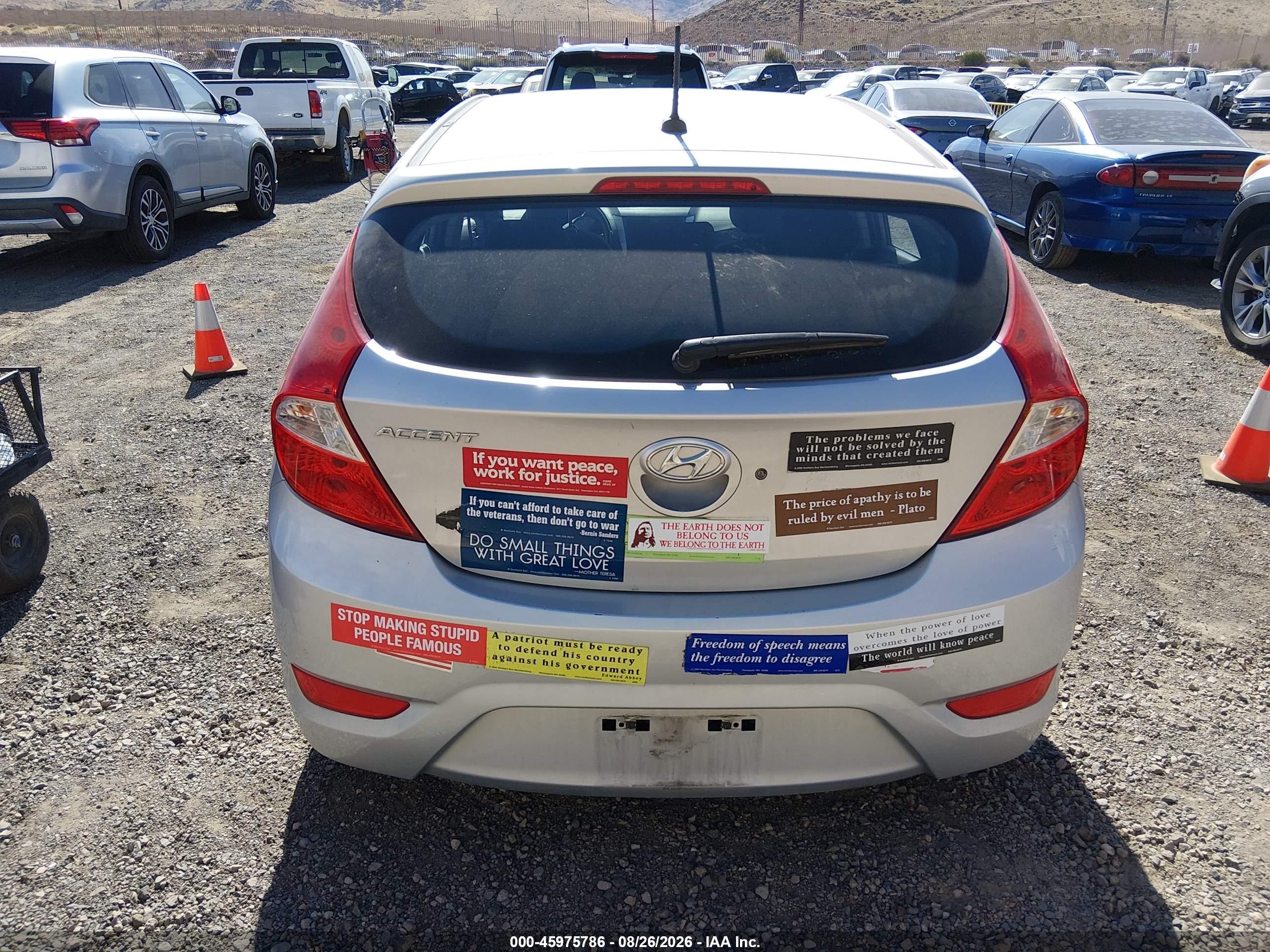 2015 Hyundai Accent Gs Silver vin: KMHCT5AE8FU206496