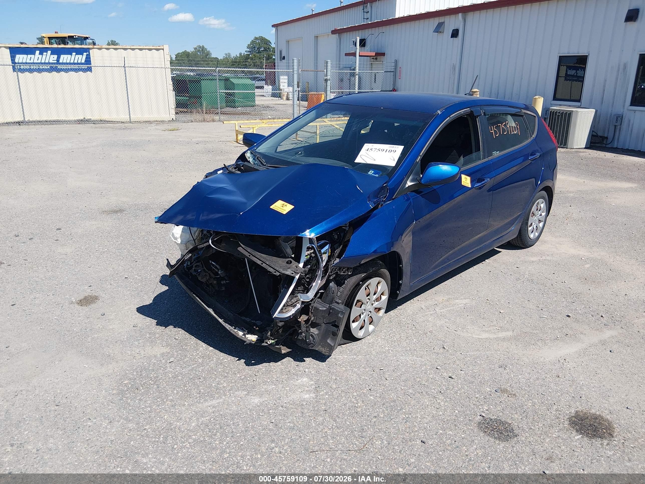 2015 Hyundai Accent Gs Blue vin: KMHCT5AE8FU210788