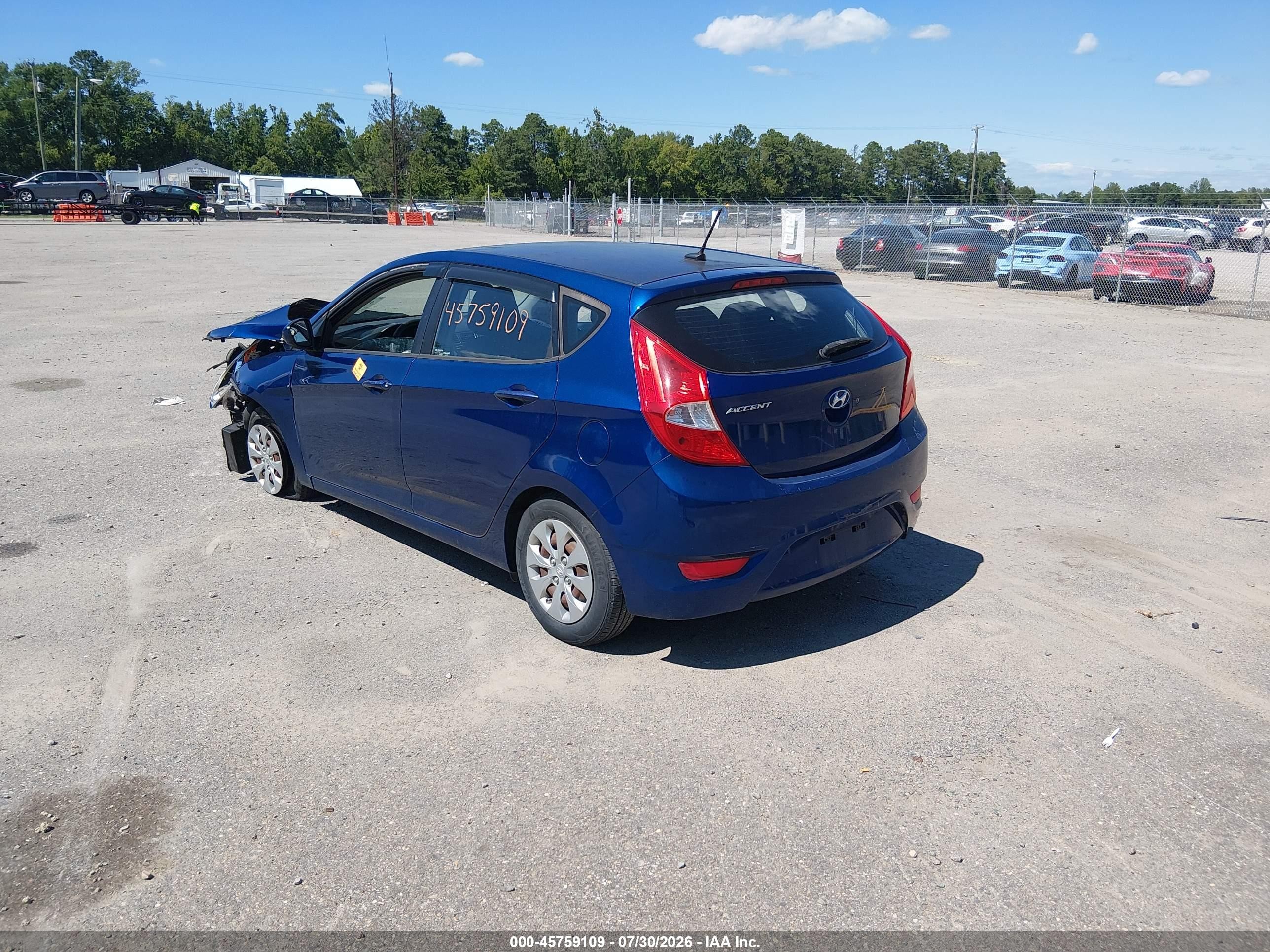 2015 Hyundai Accent Gs Blue vin: KMHCT5AE8FU210788