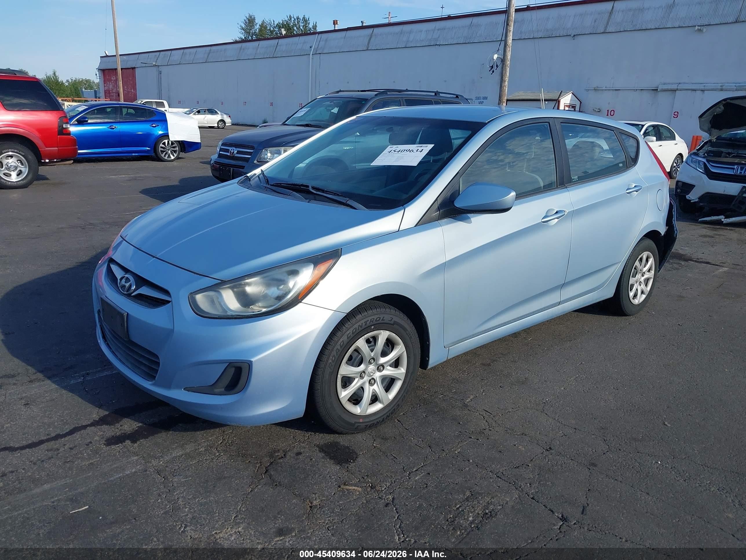 2012 Hyundai Accent Gs Light Blue vin: KMHCT5AE9CU011647