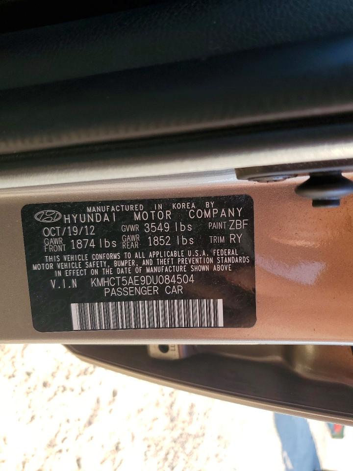 2013 Hyundai Accent Gs Gray vin: KMHCT5AE9DU084504